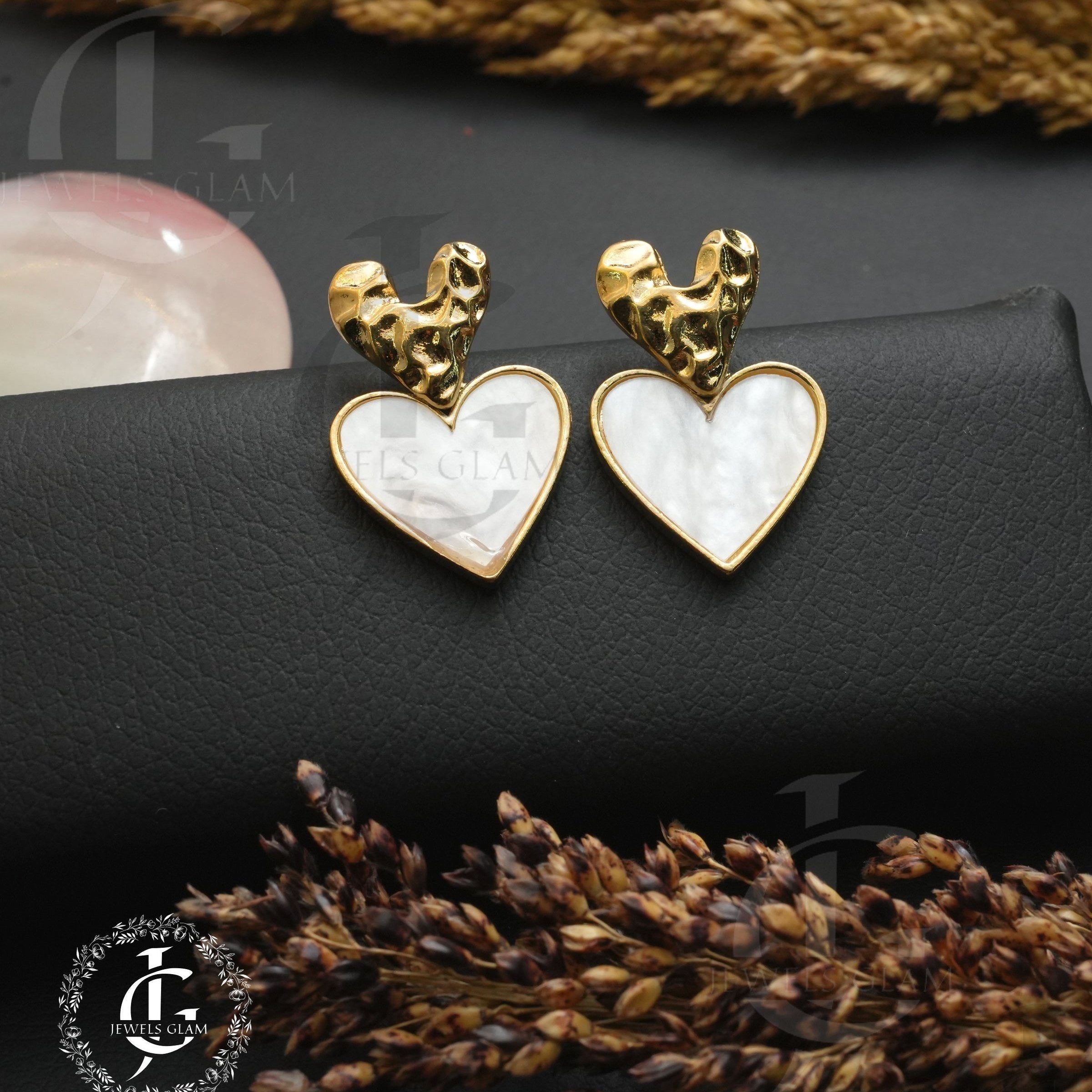 Golden Love Heart Drop Earrings