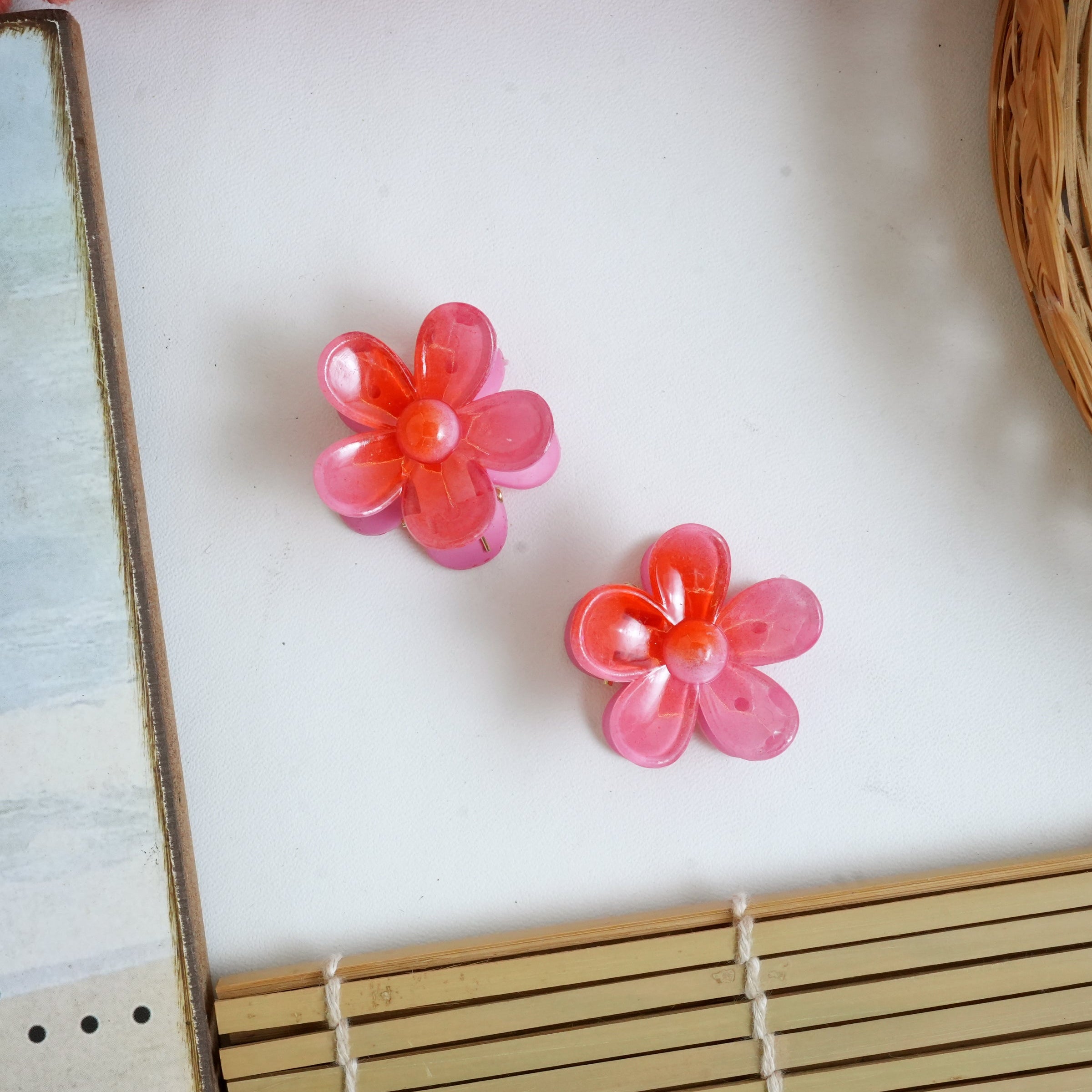 Blooming Pastel Floral Hair Catchers pair small