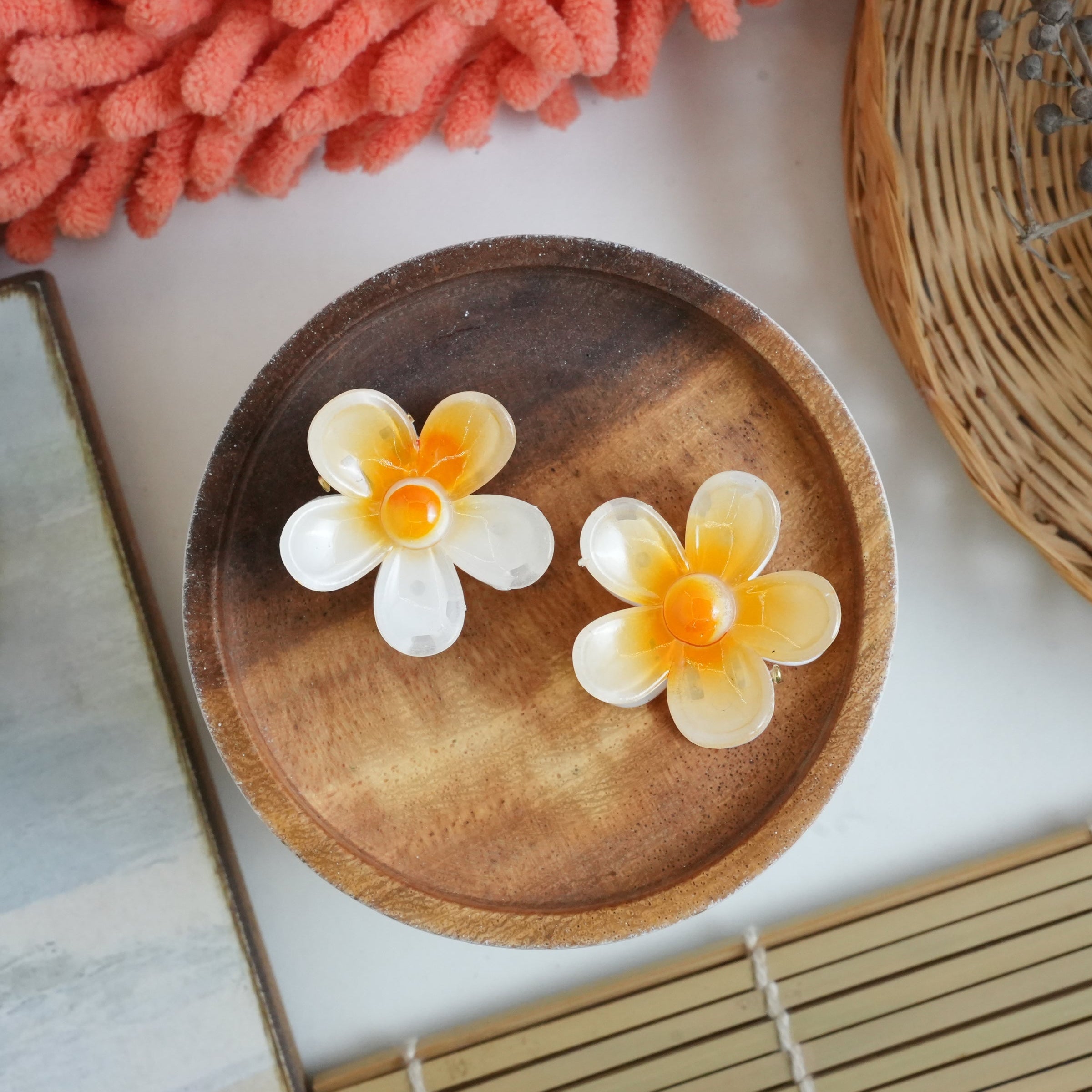 Blooming Pastel Floral Hair Catchers pair small
