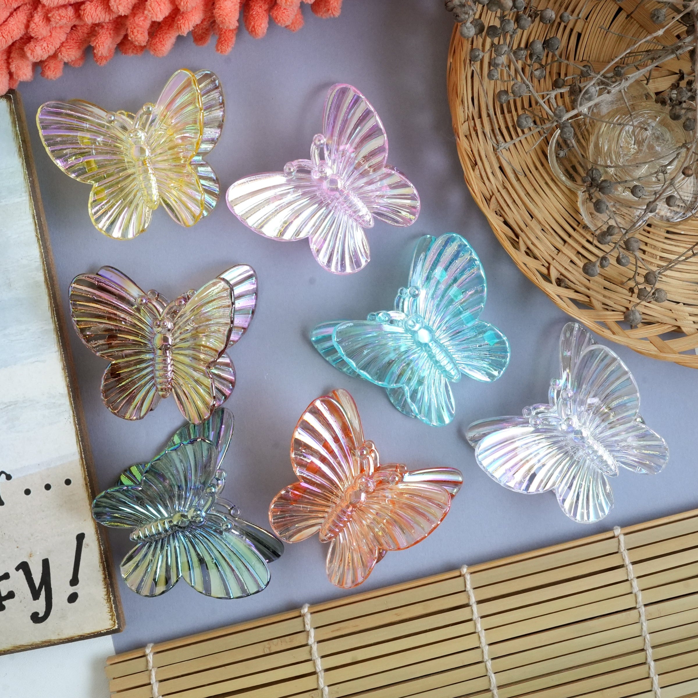 Translucent Elegant Butterfly Claw Clips