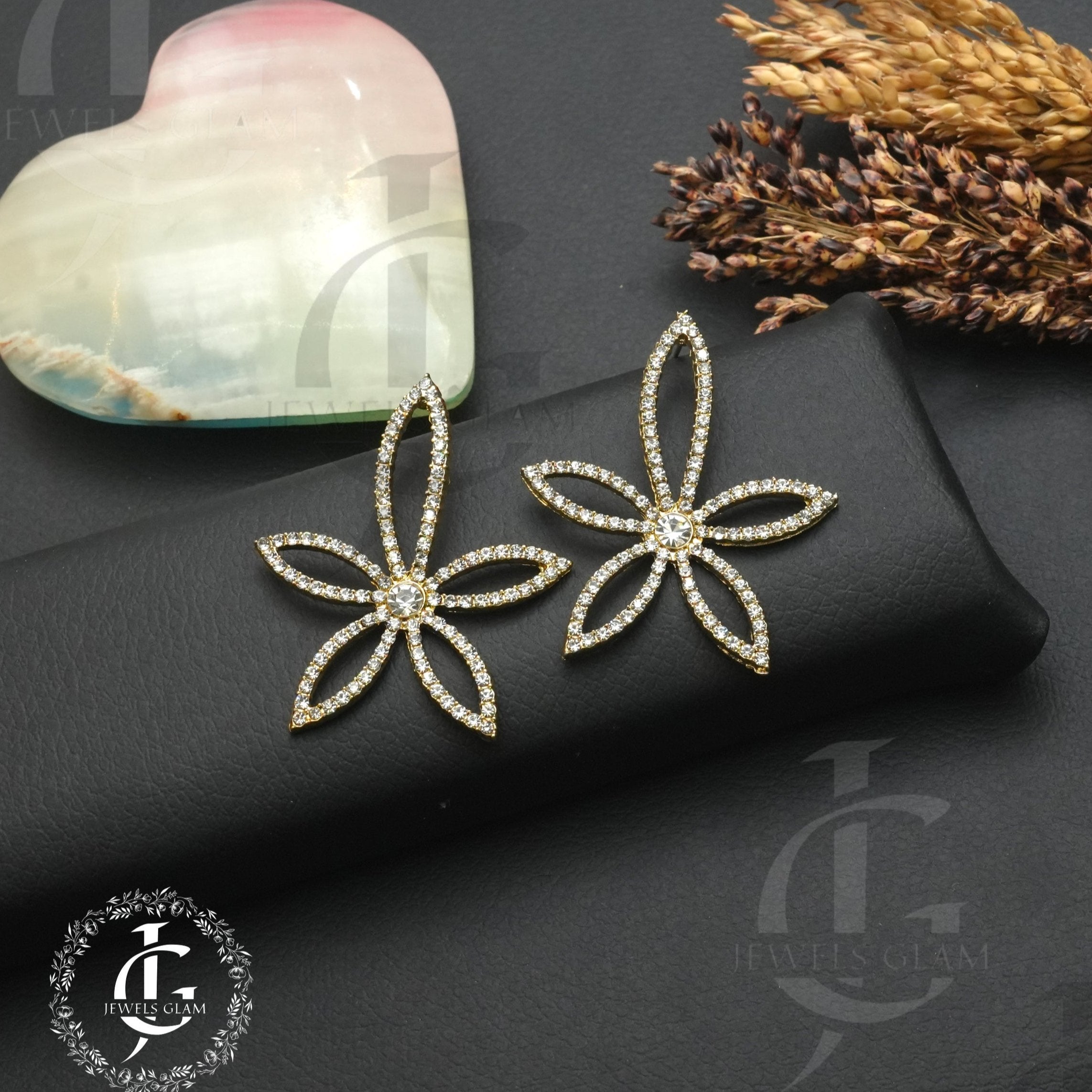 Silver Needle Geometric Exaggeration Star Flower Earring
