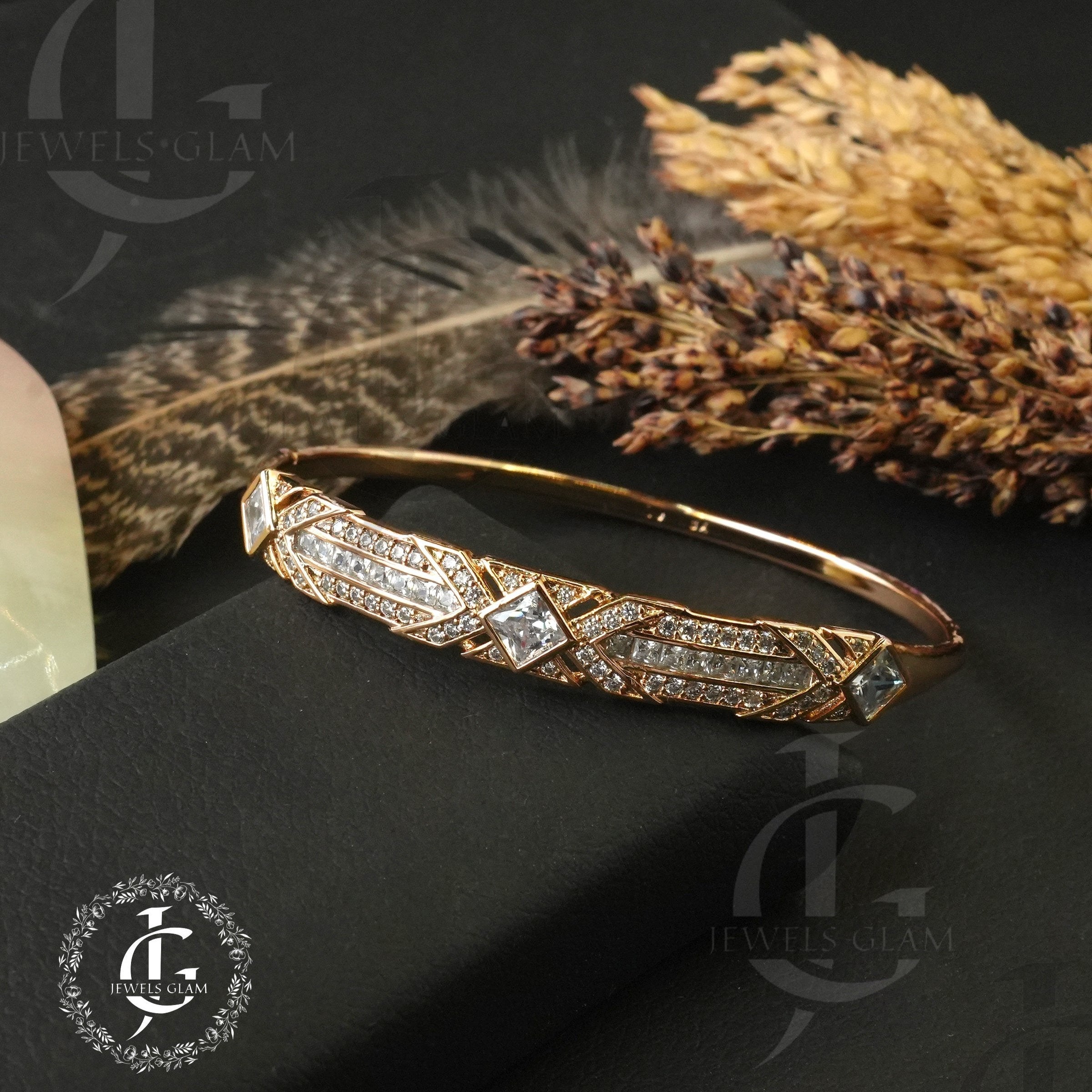 Golden Studded Zircon Bracelet