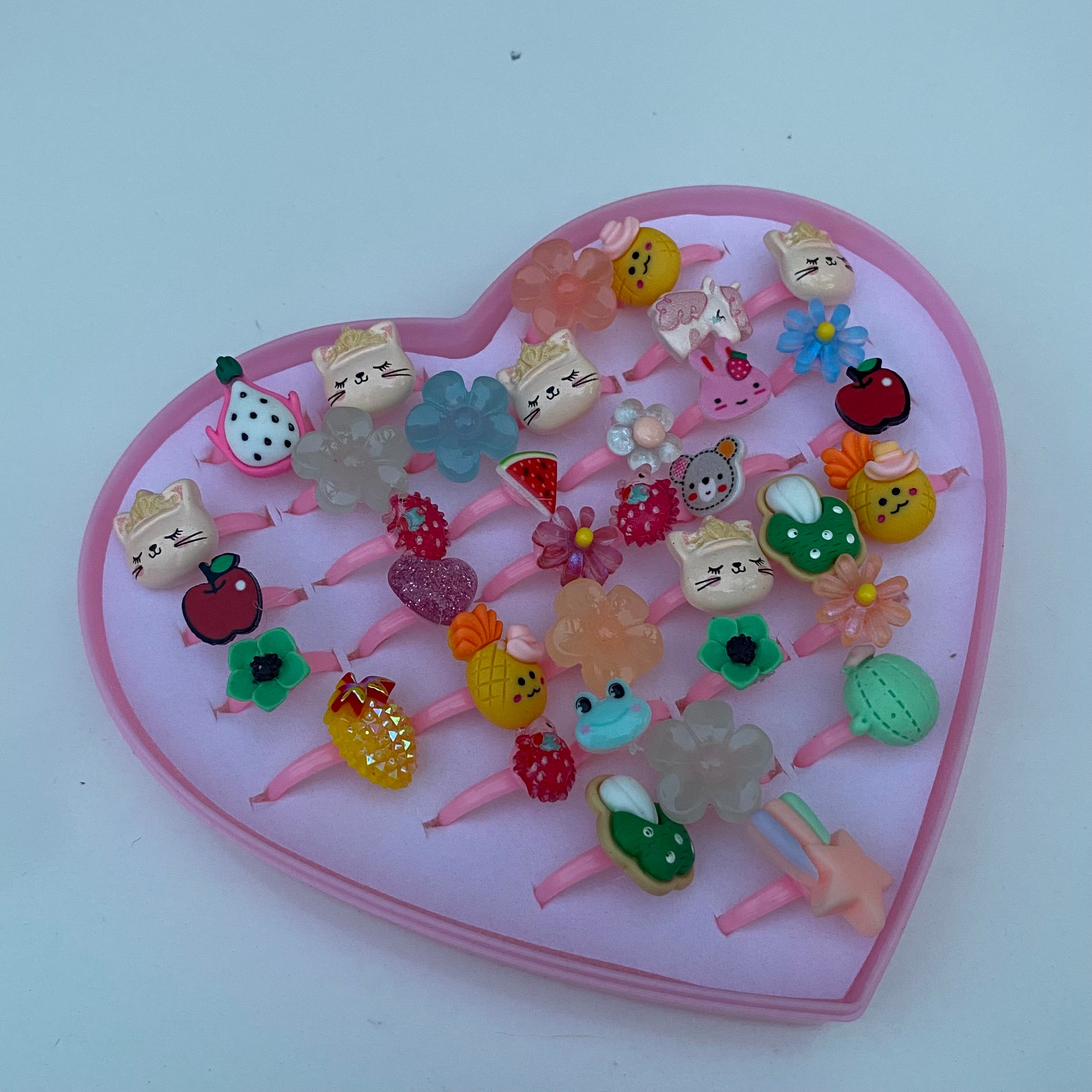 Heart-Shaped Rings Box with Cute and Colorful Designs