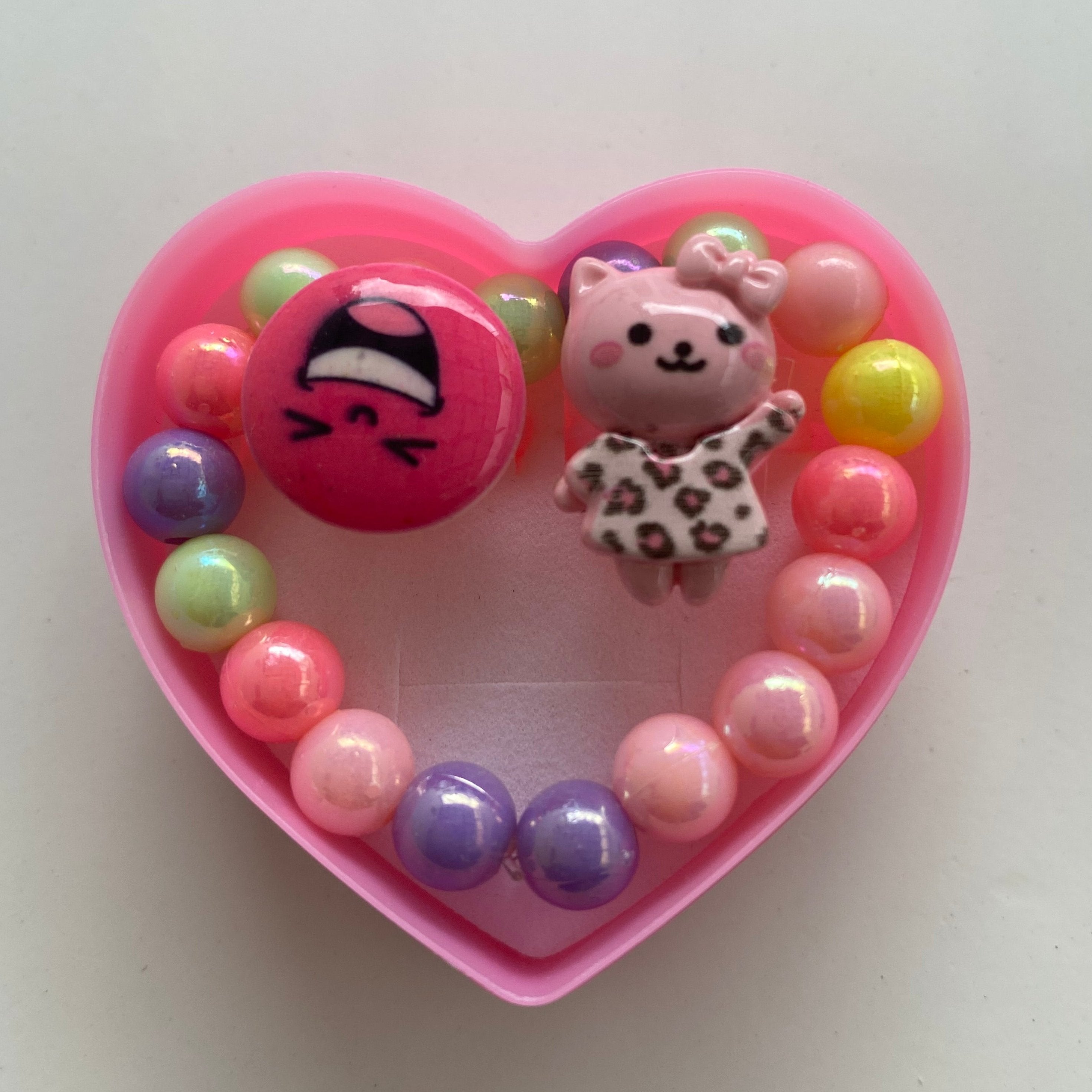 Cute Kitty Bracelet & Rings Set for Kids