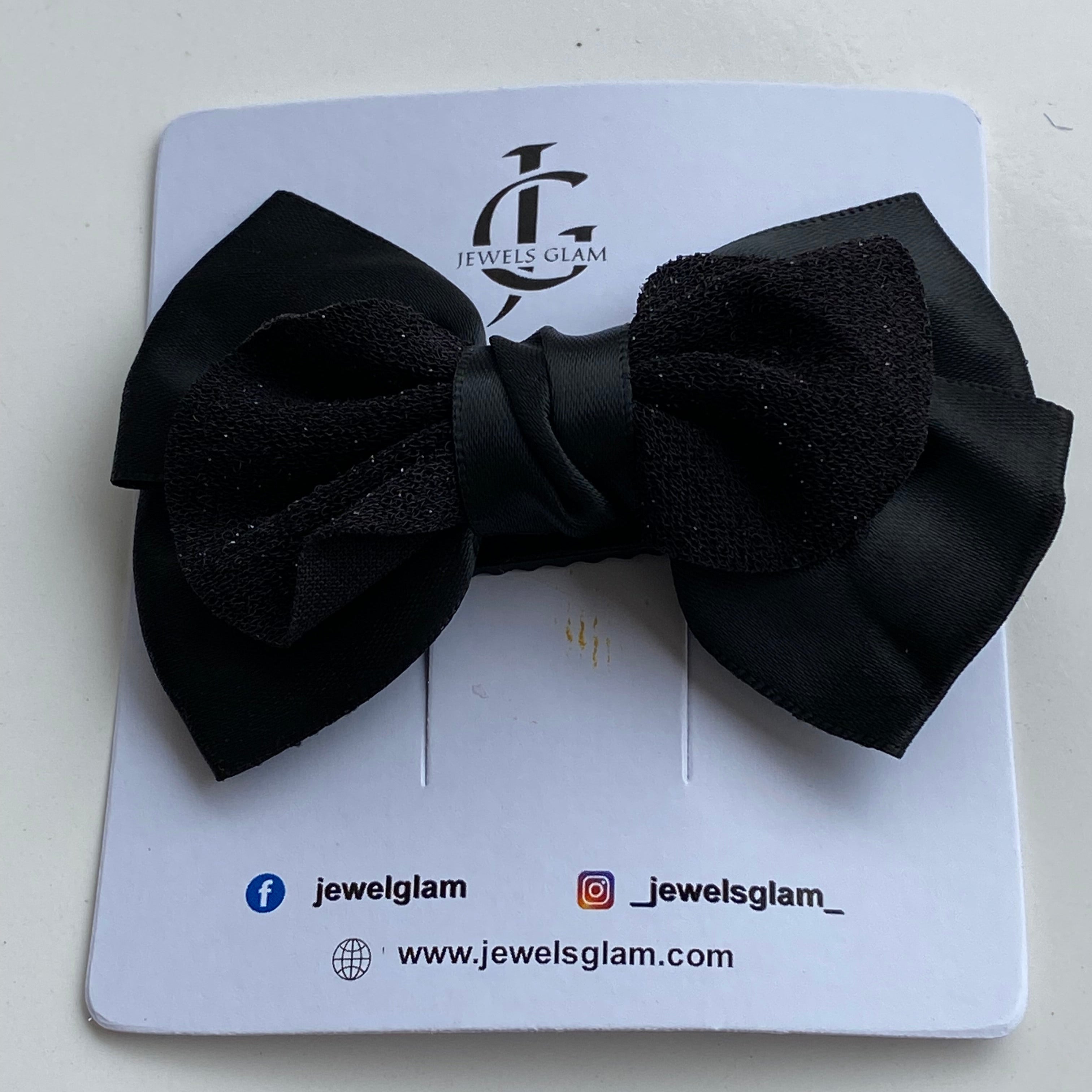 Elegant Black Double Bow Hair Clip