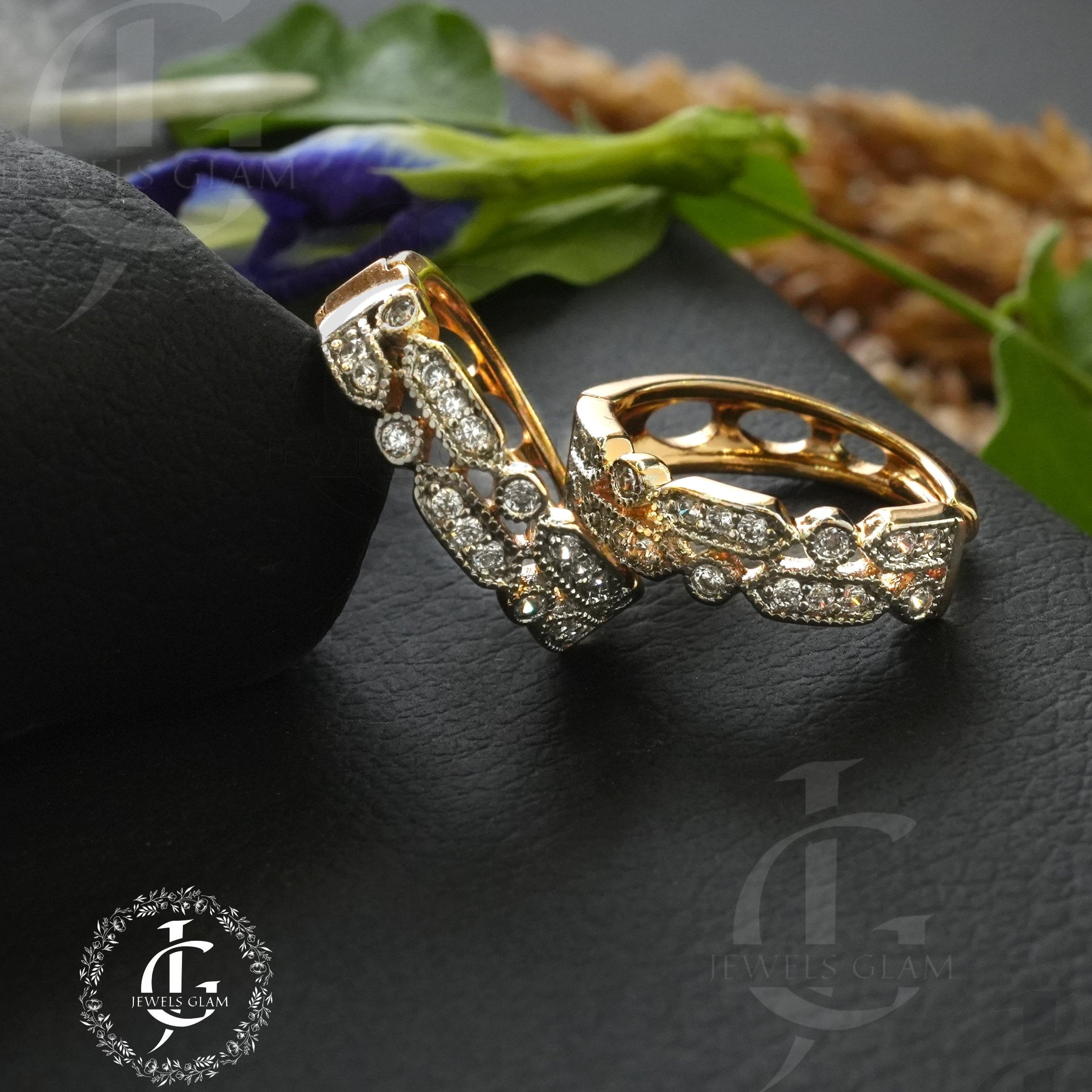 Elegant Crystal Band Hoop Earrings