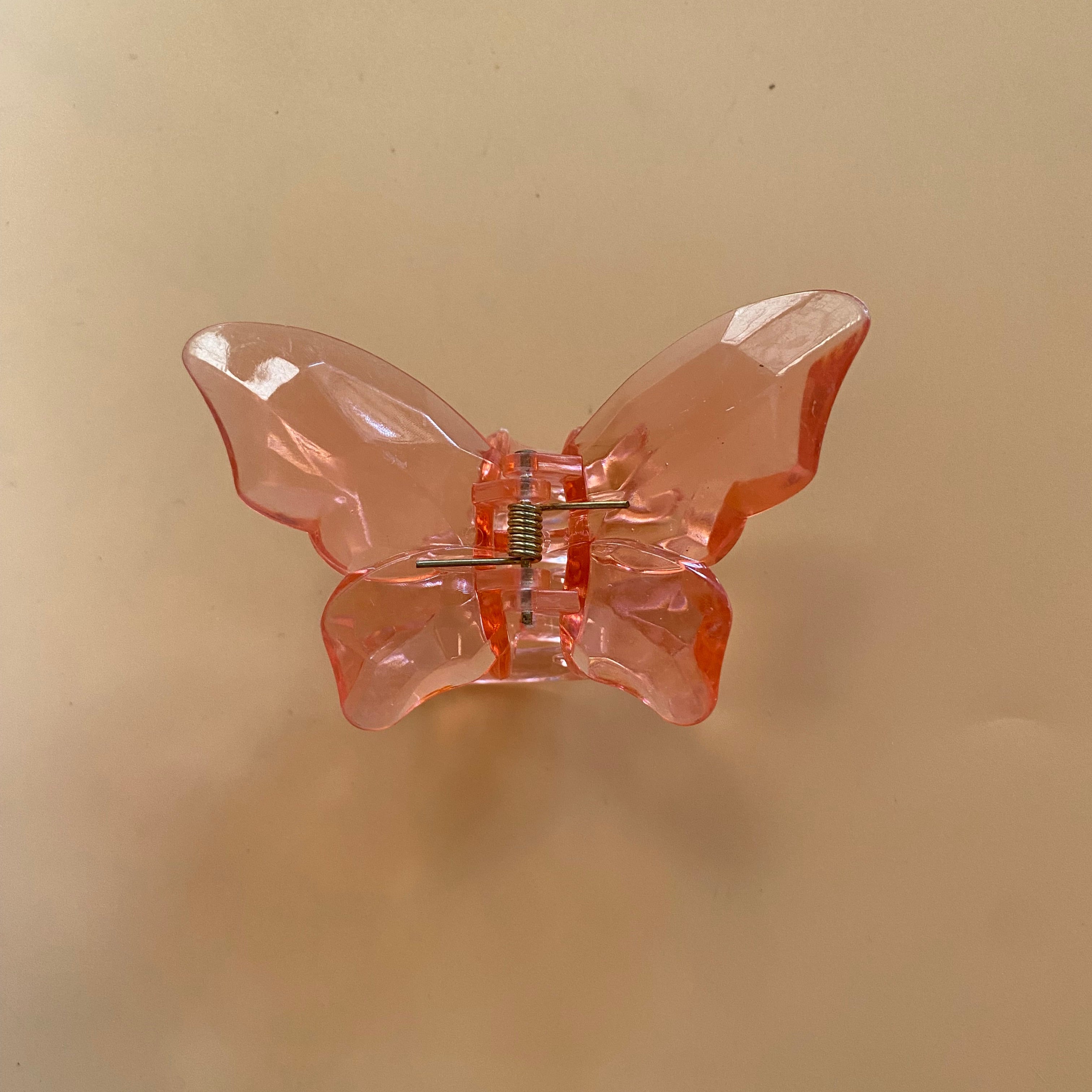 Transparent Amber Butterfly Hair Claw Clip