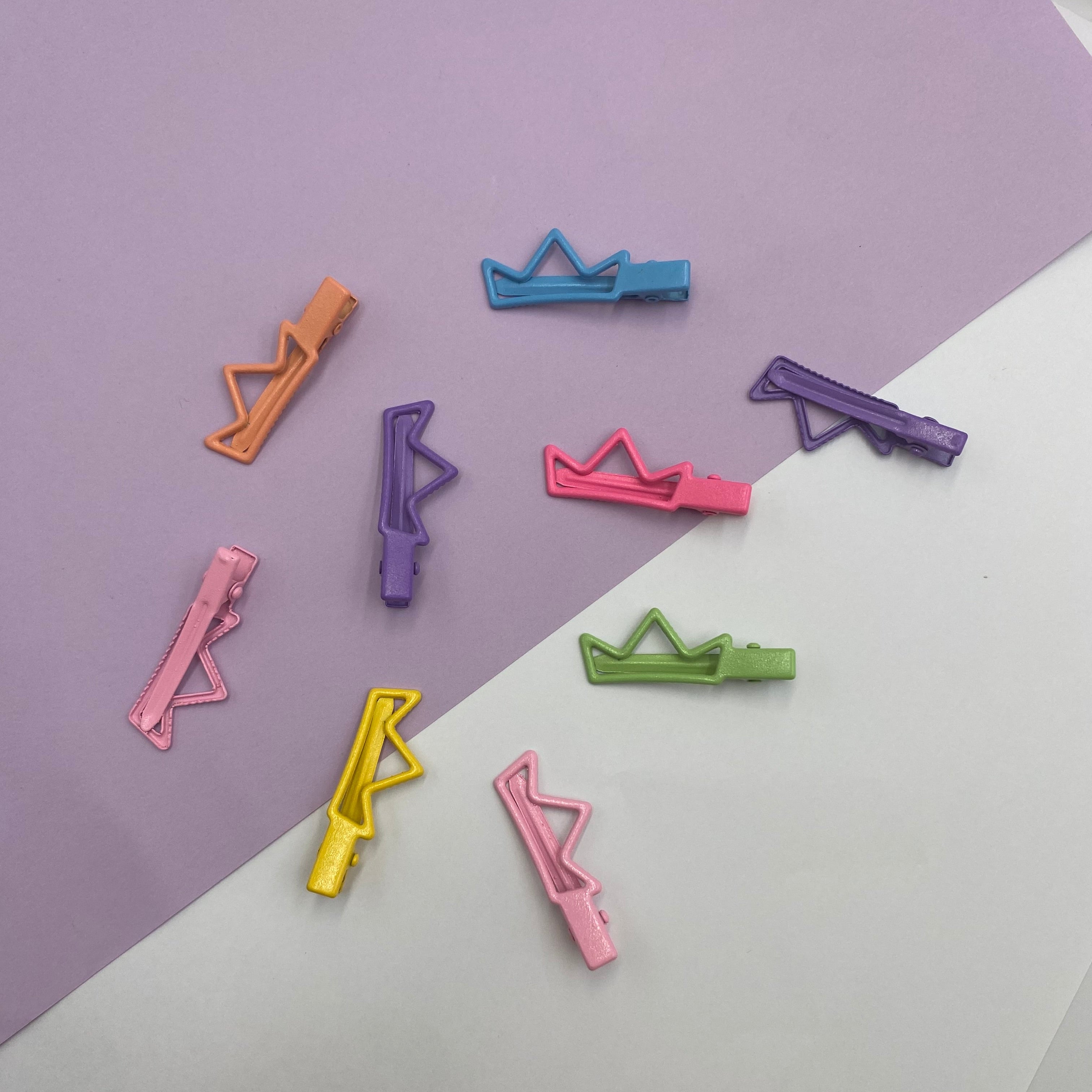 Colorful Crown-Shaped Hair Clips – Set of 6