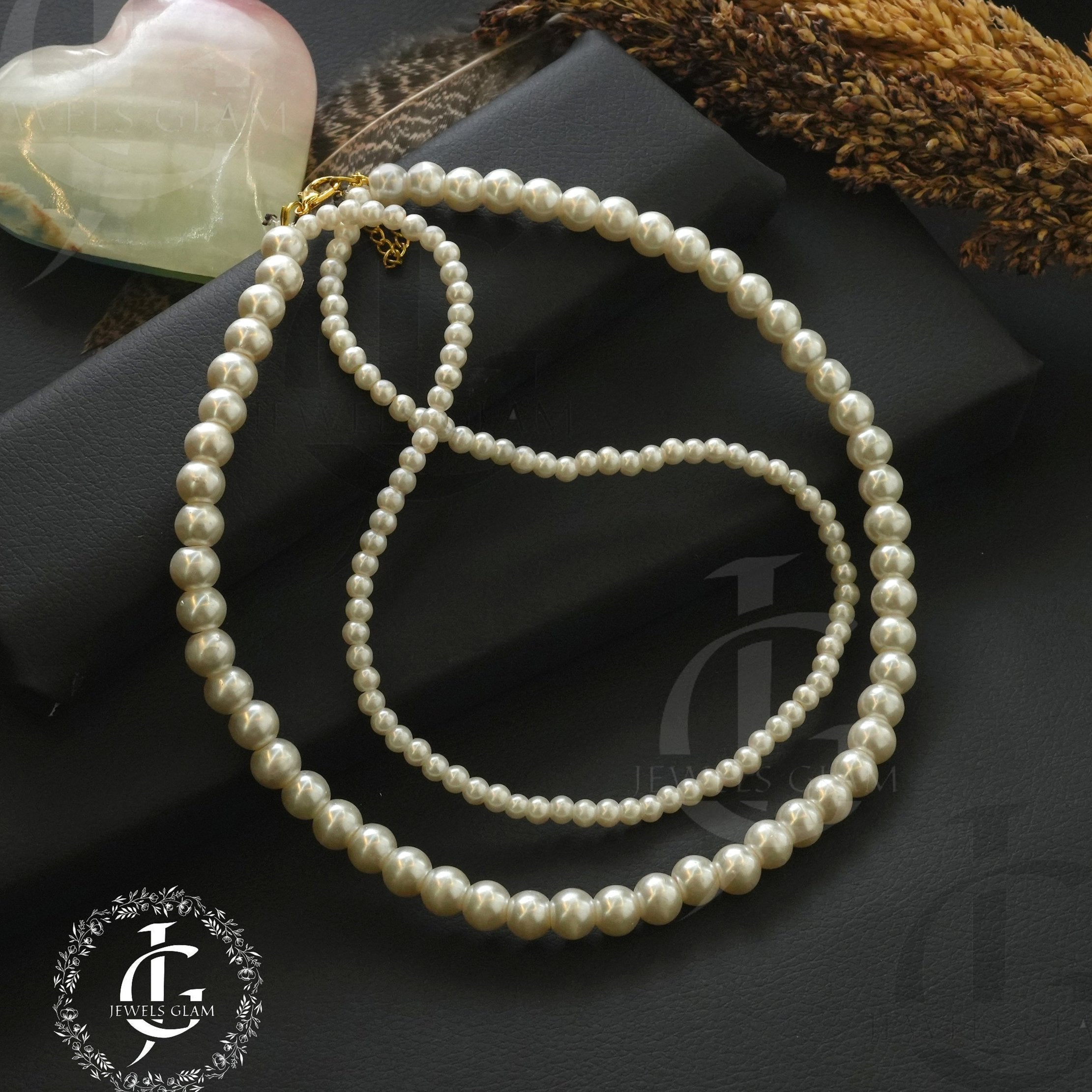 Layered Pearl Chocker Necklace