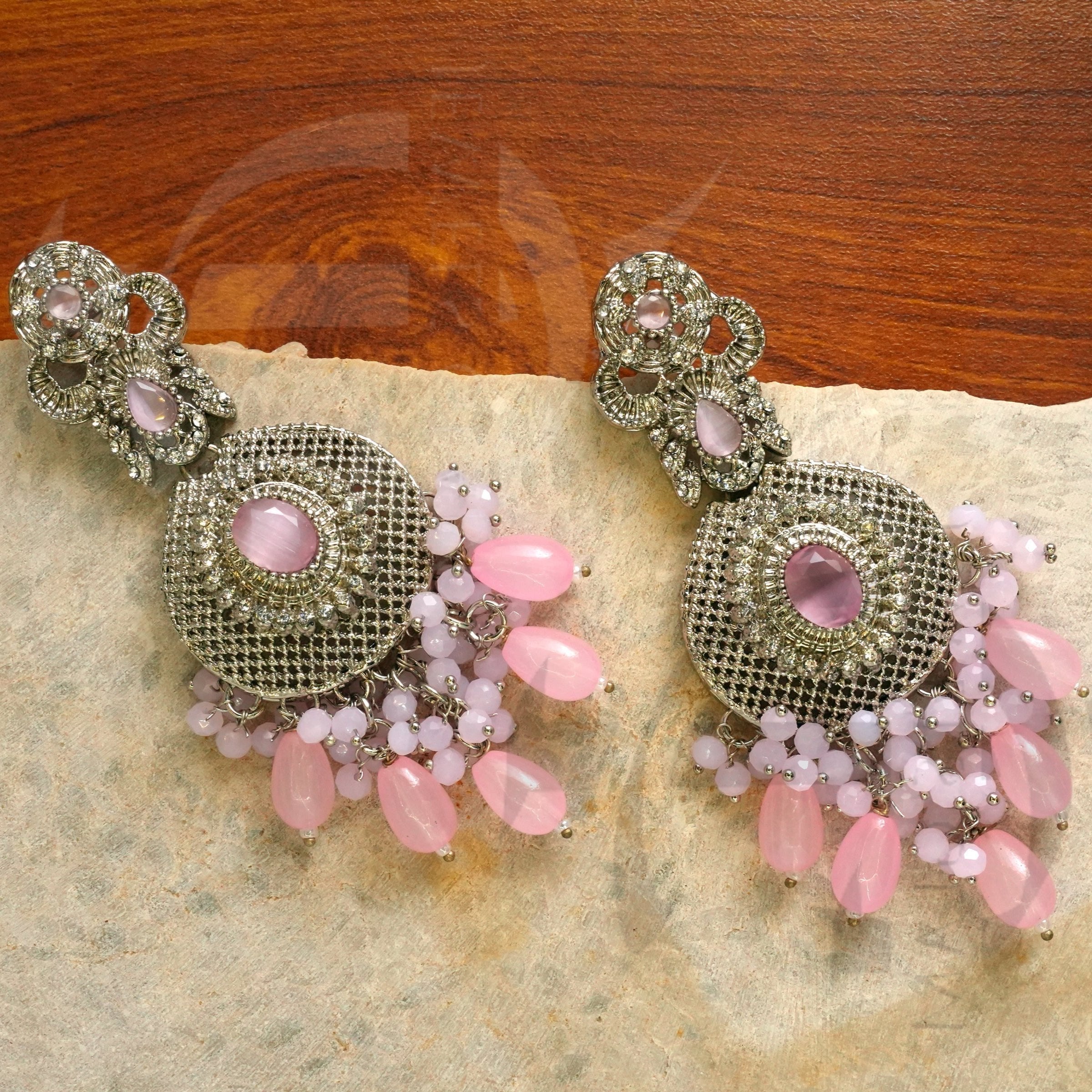 Blush Pink Chandbali Earrings