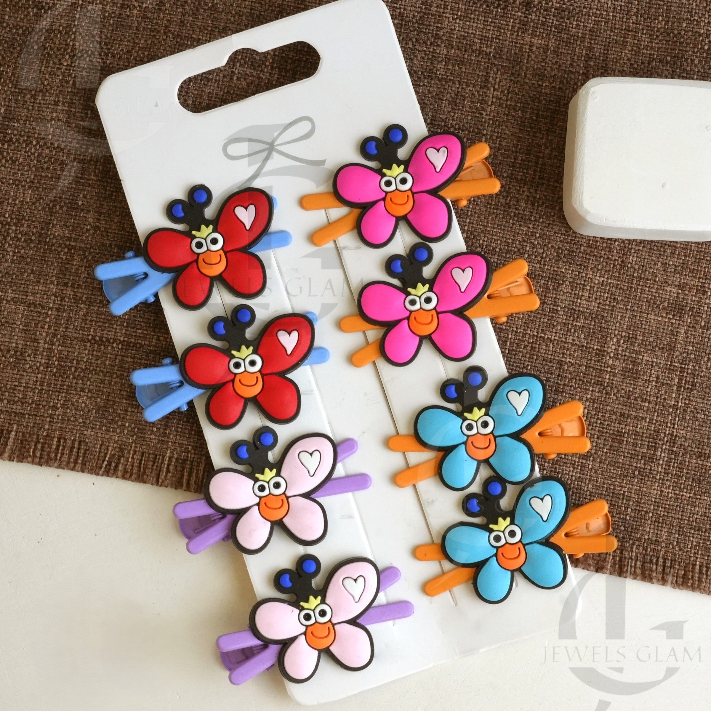 Adorable Cartoon Butterfly Silicone Hair Clips (Pair)