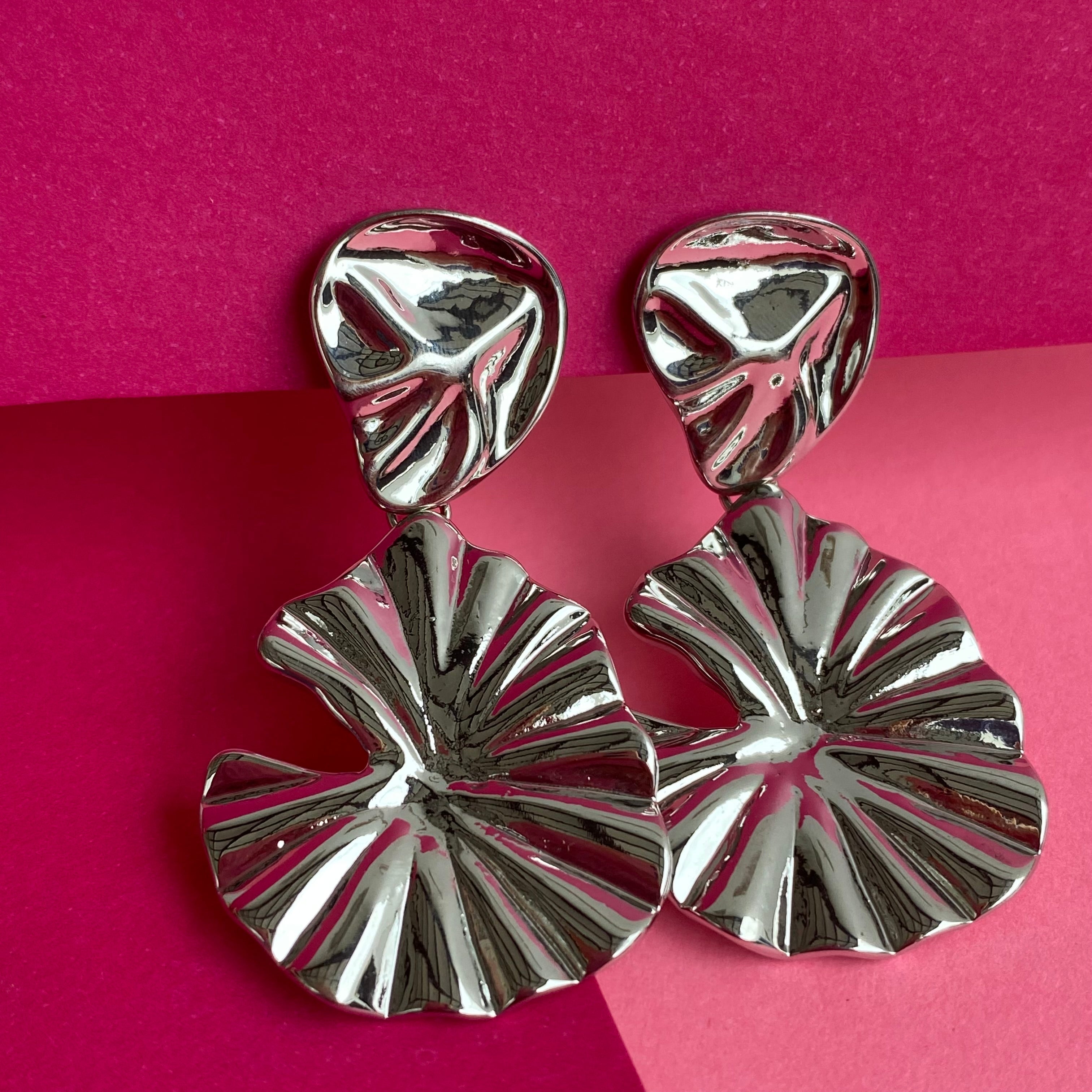 Modern Sculpted Metallic Statement Earrings