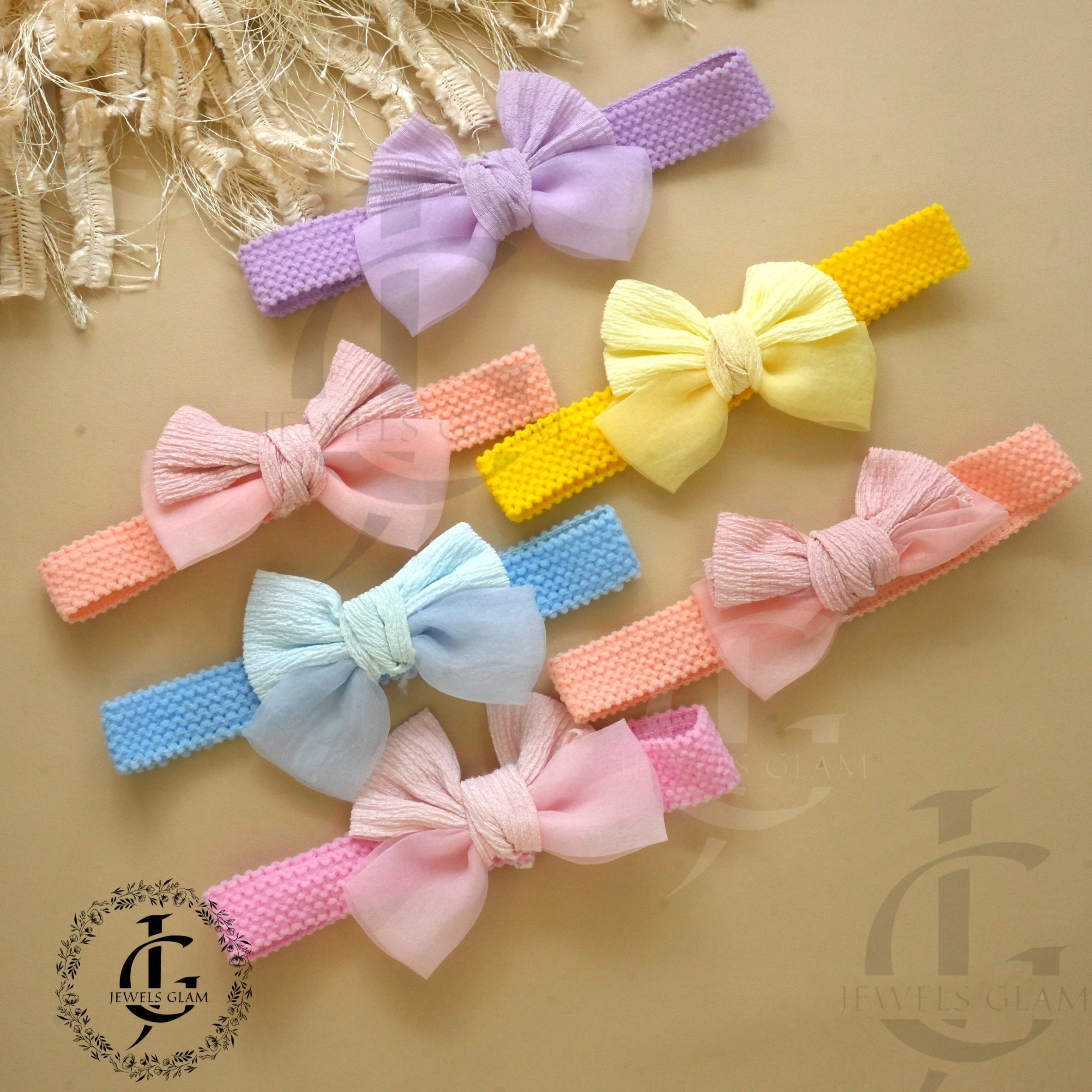 Pastel Bow Stretchable Headbands