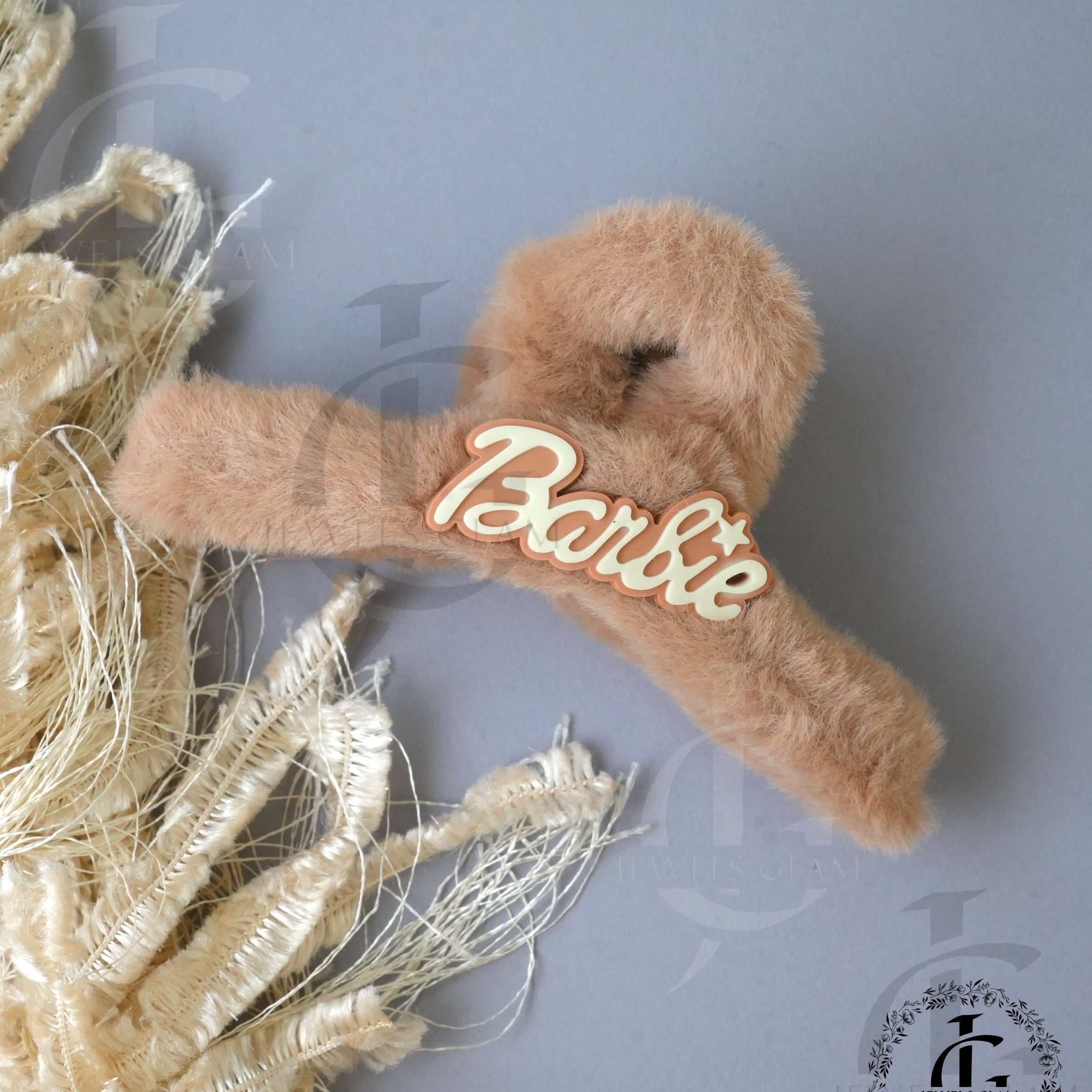 Fuzzy Barbie Hair Claw Clips