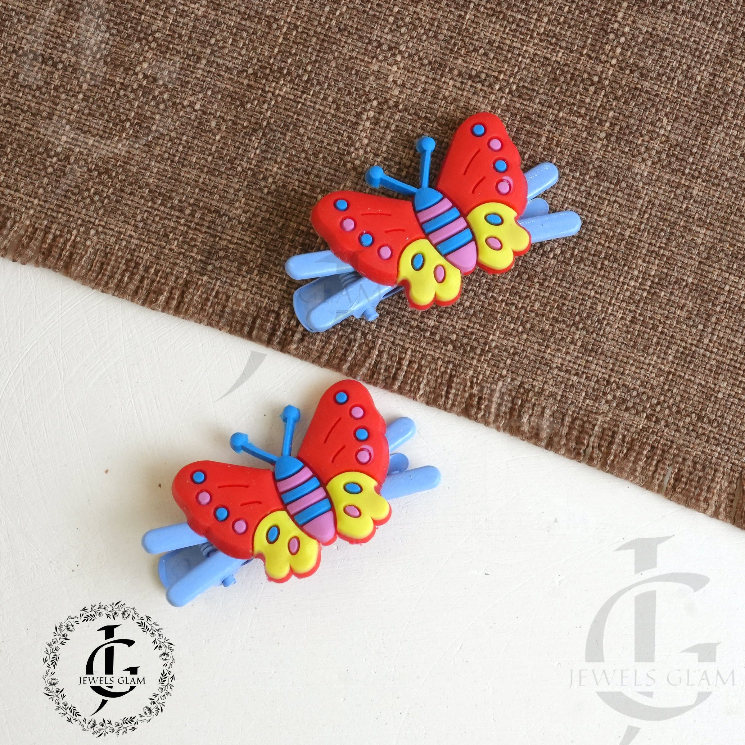 Colorful Butterfly Hair Clips (Pair)