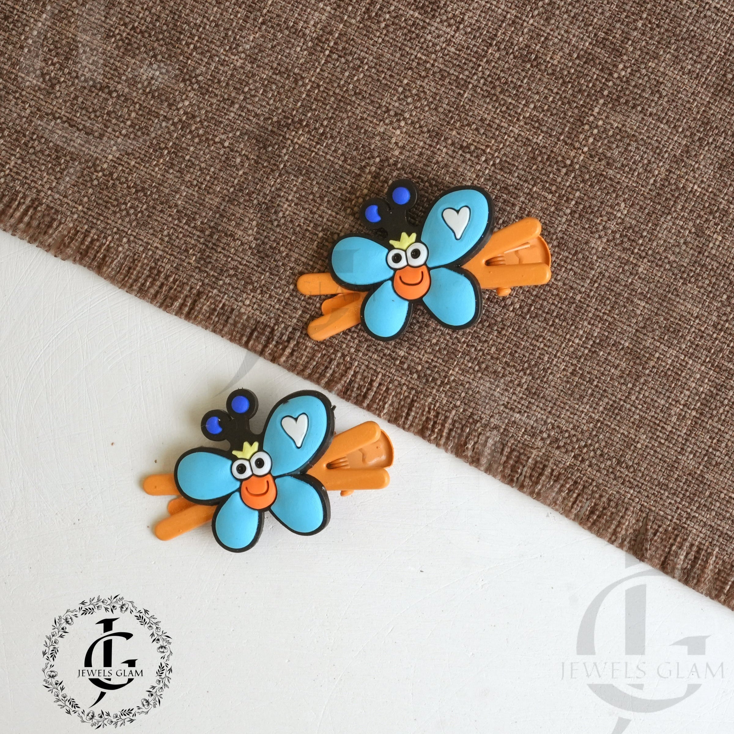 Adorable Cartoon Butterfly Silicone Hair Clips (Pair)