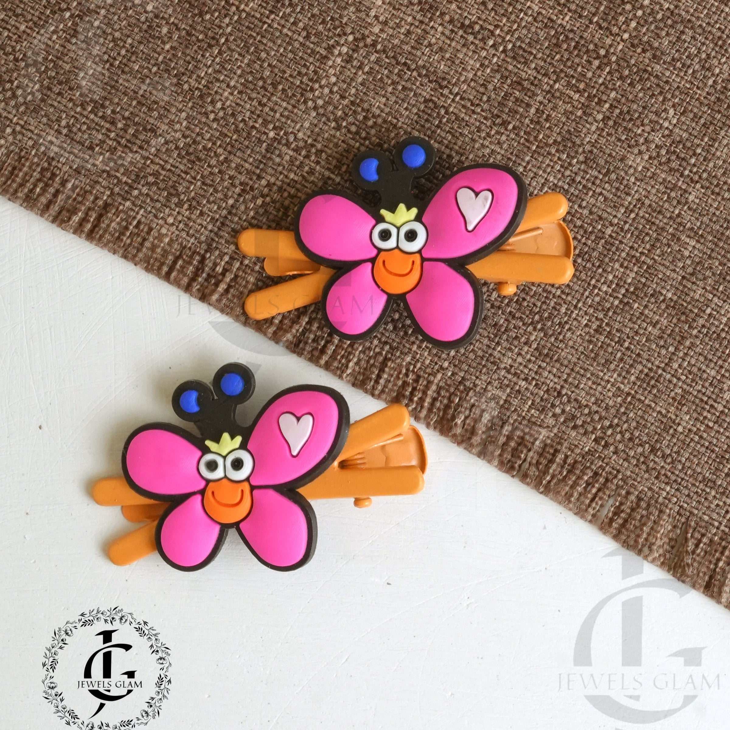 Adorable Cartoon Butterfly Silicone Hair Clips (Pair)