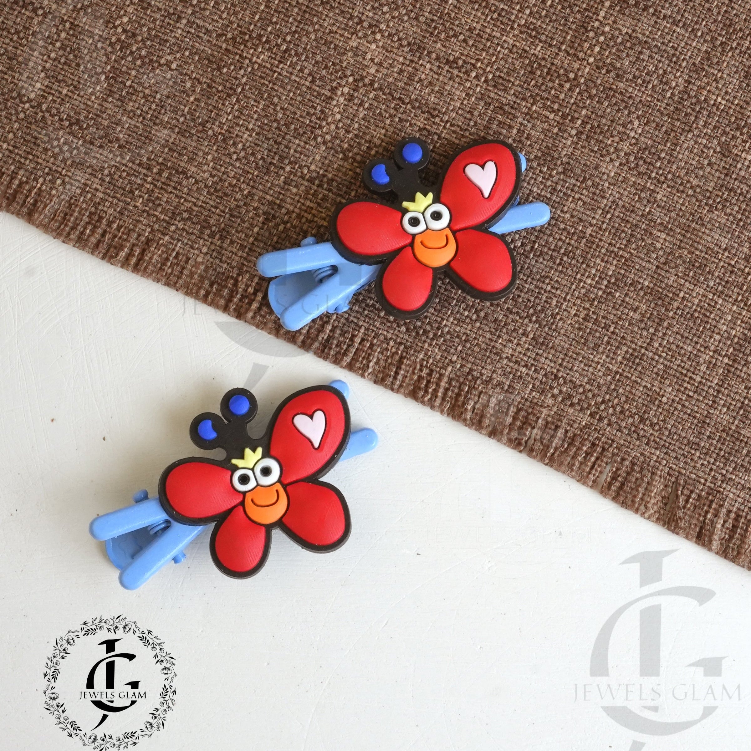 Adorable Cartoon Butterfly Silicone Hair Clips (Pair)