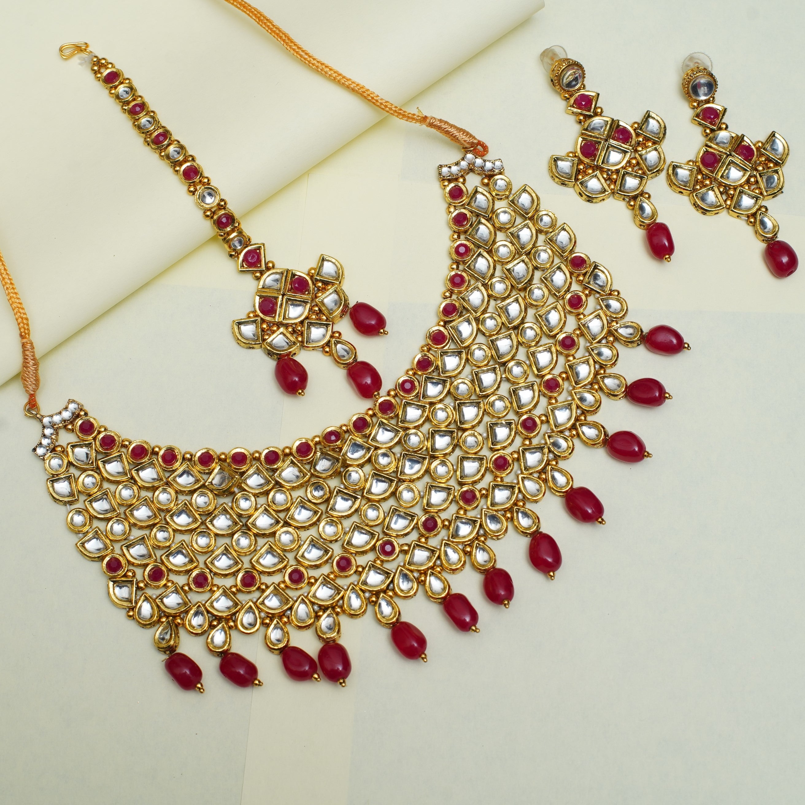 Regal Ruby Kundan Bridal Set