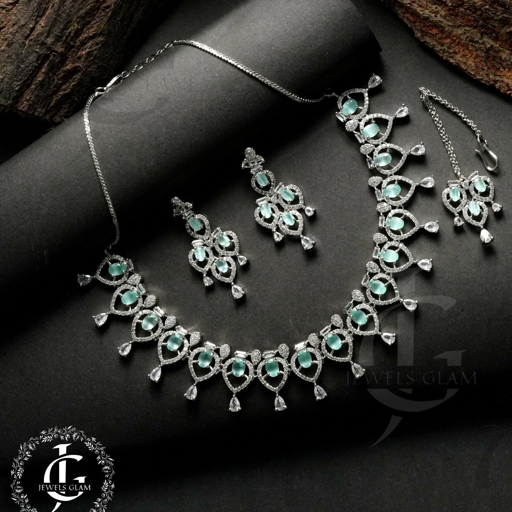 Aqua Elegance Zircon Necklace Set
