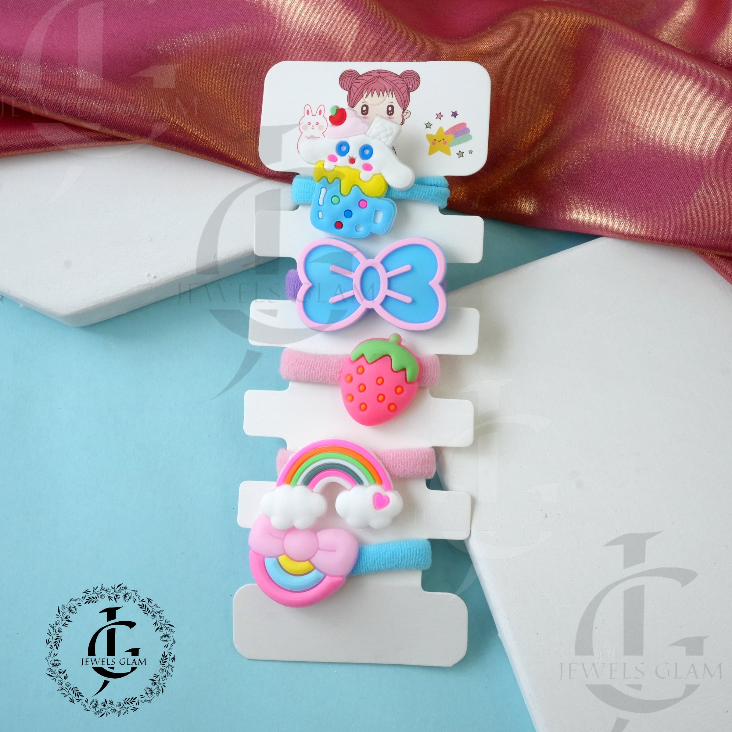 Funky Silicon Hair Ties Set