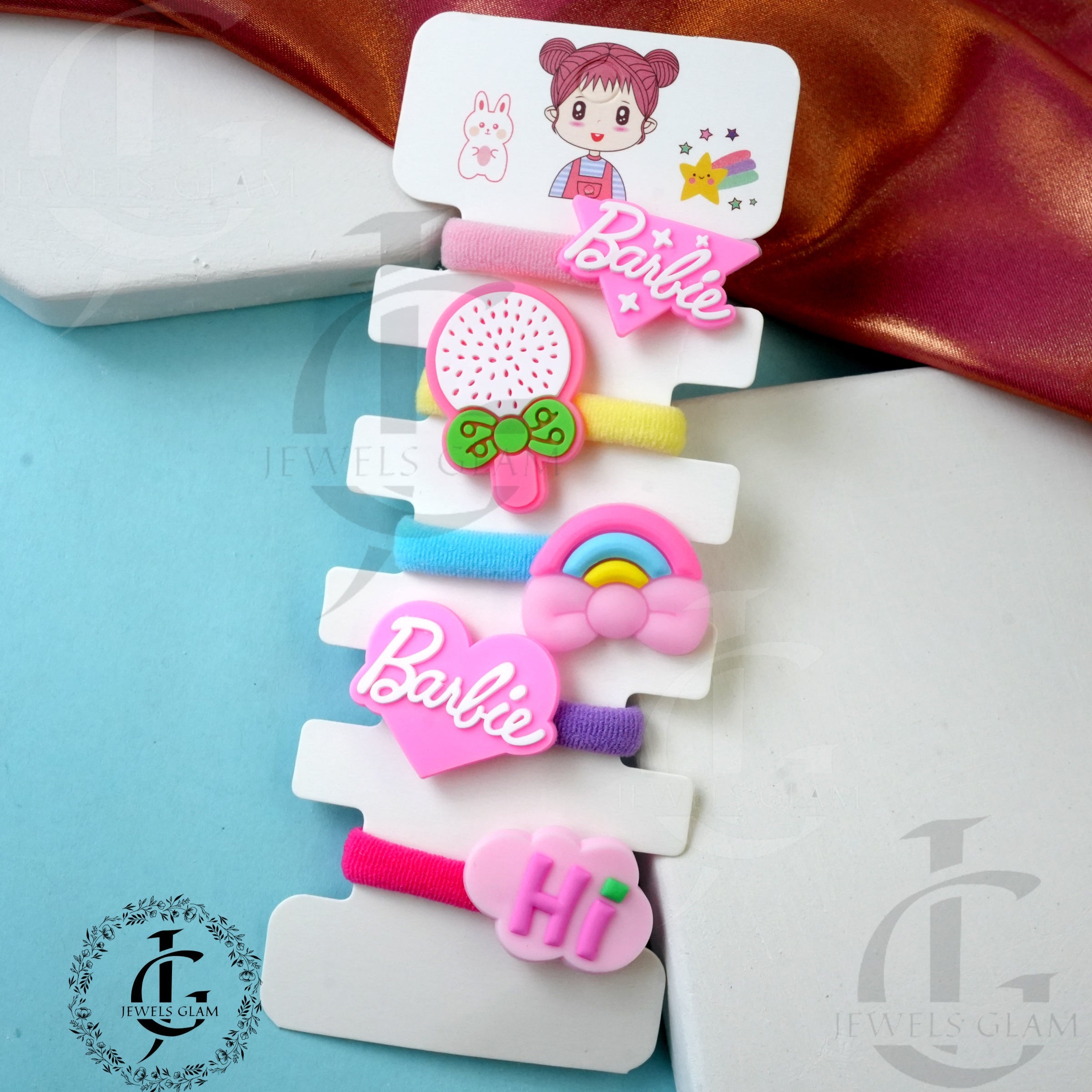 Funky Silicon Hair Ties Set