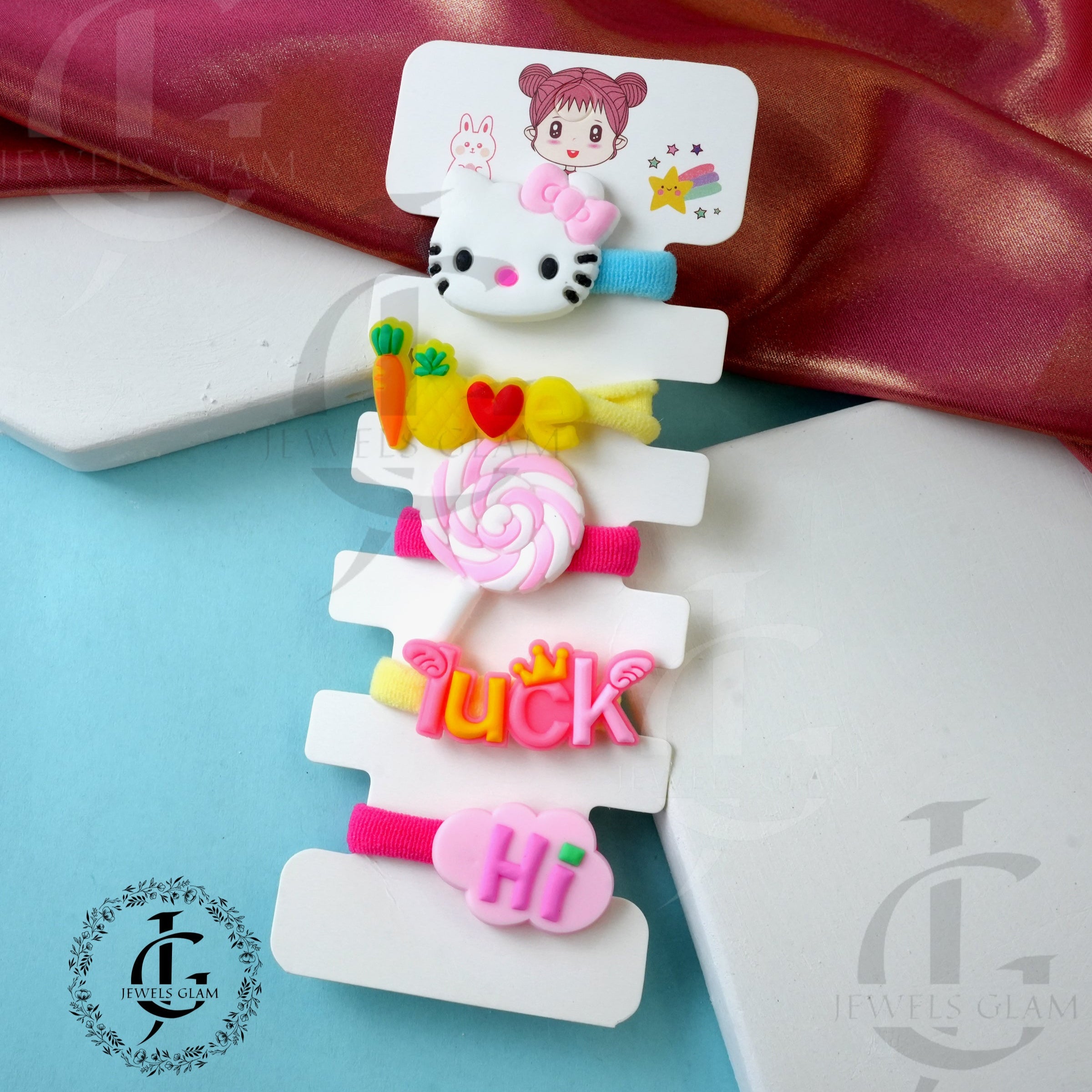 Playful Charm Hair Ties Silicon - Adorable Animal Collection