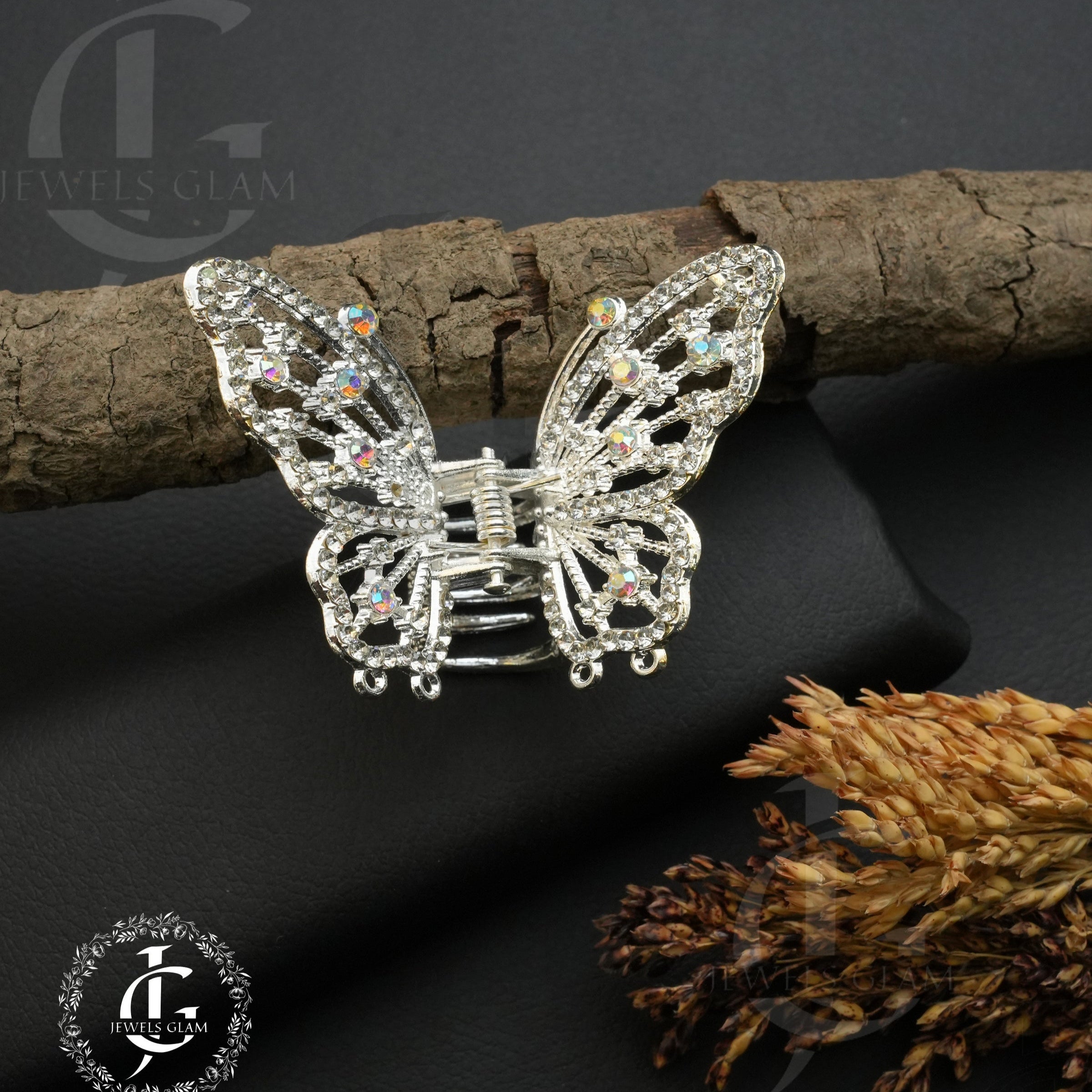 Crystal Butterfly Metal Hair Claw