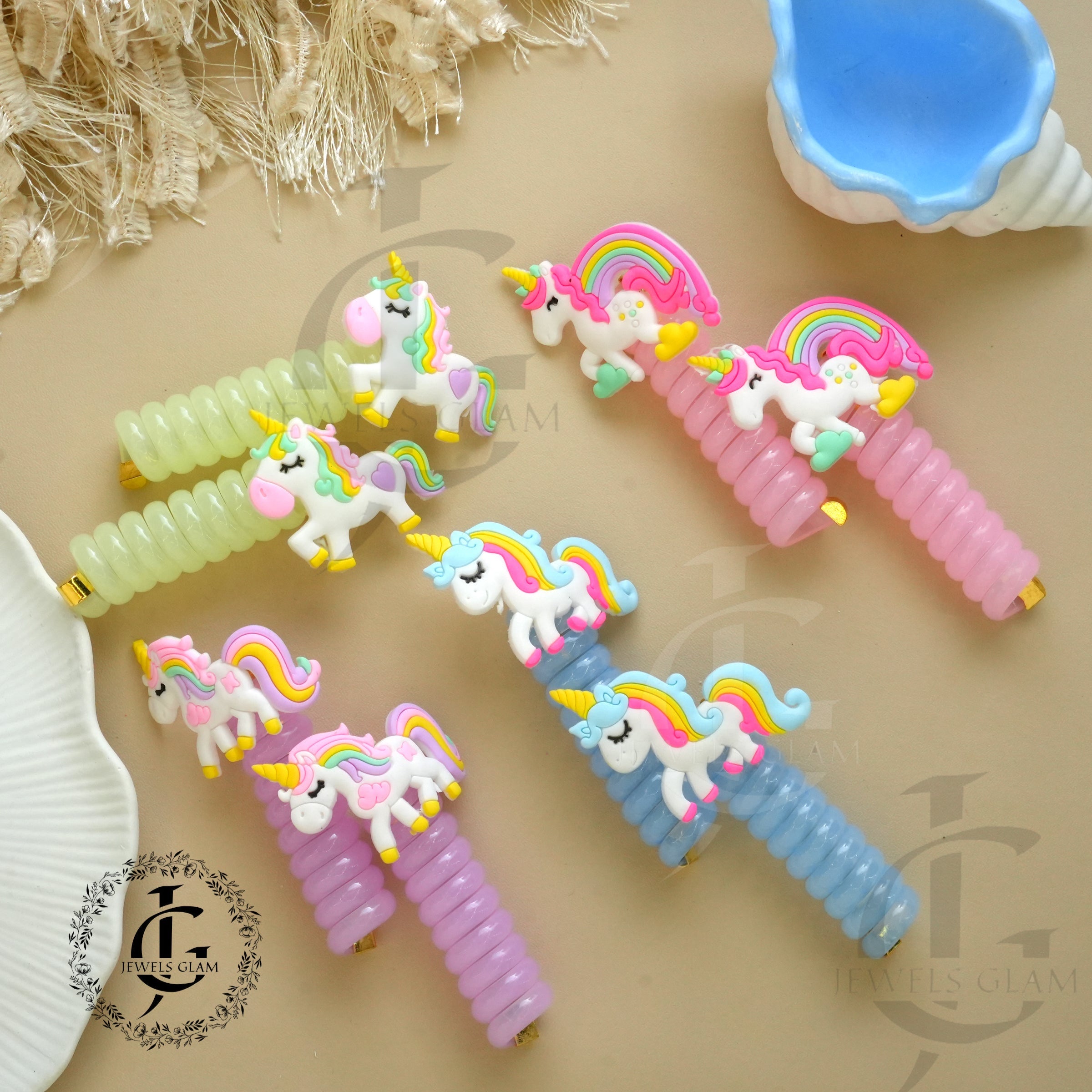 Enchanting Unicorn Spiral Hair Clips (Pair)