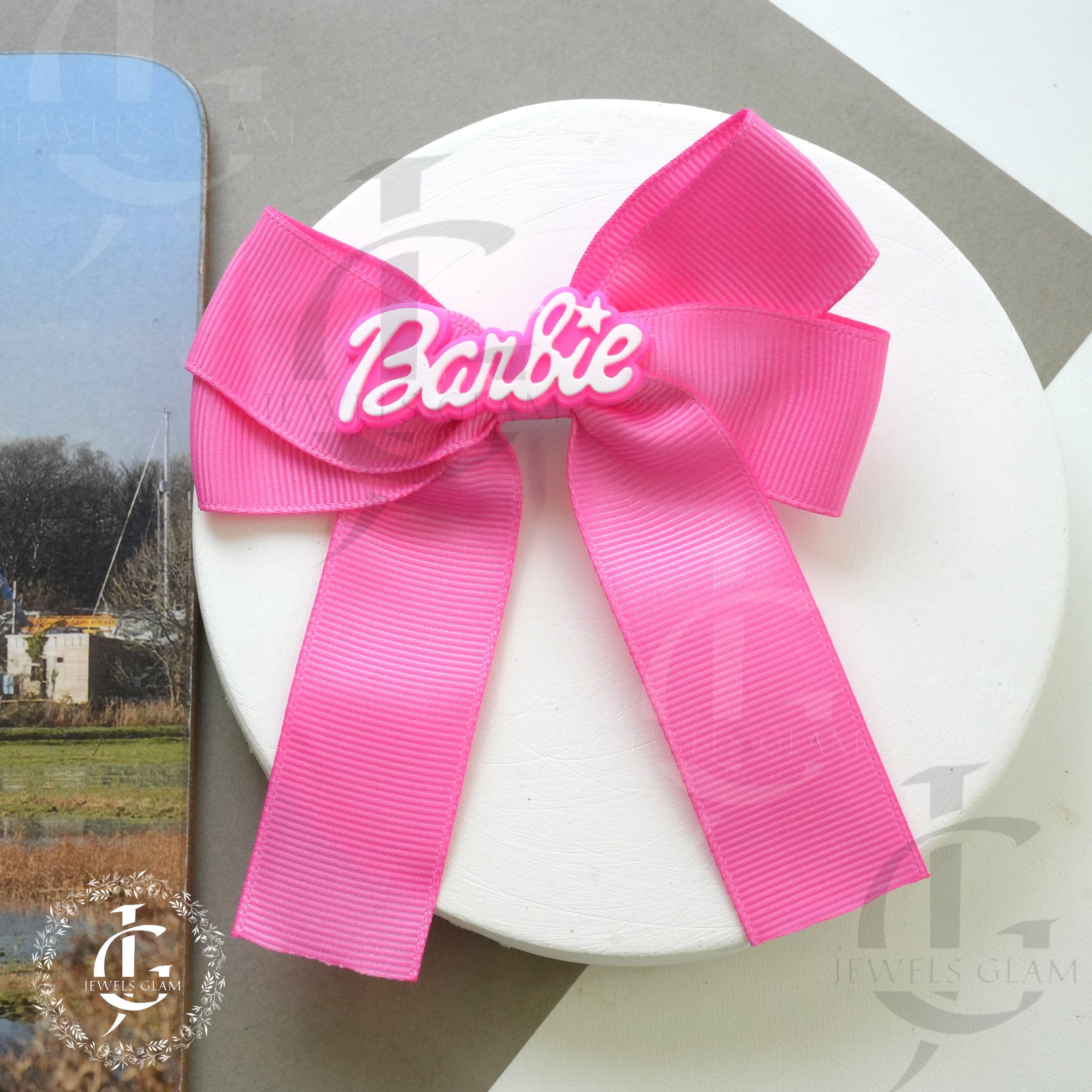 Pink Barbie Bow Hair Clip