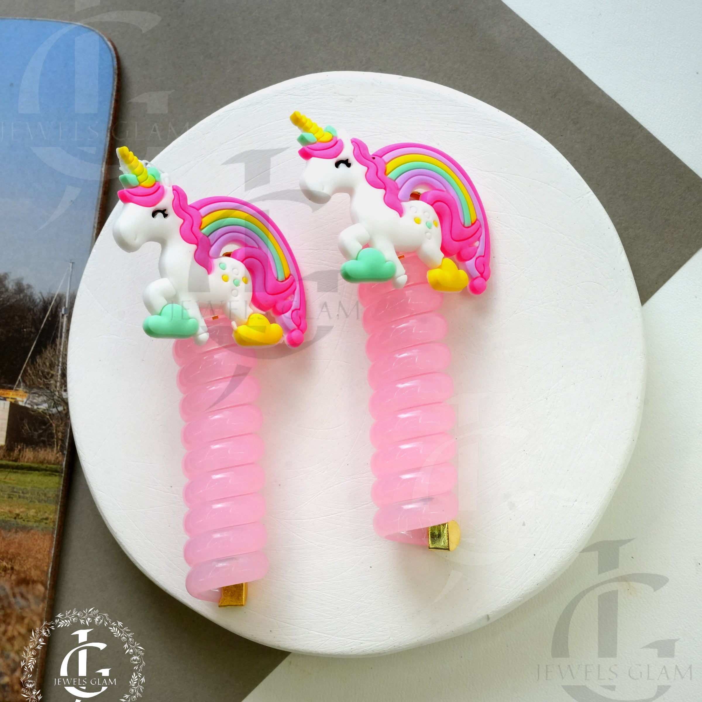 Enchanting Unicorn Spiral Hair Clips (Pair)