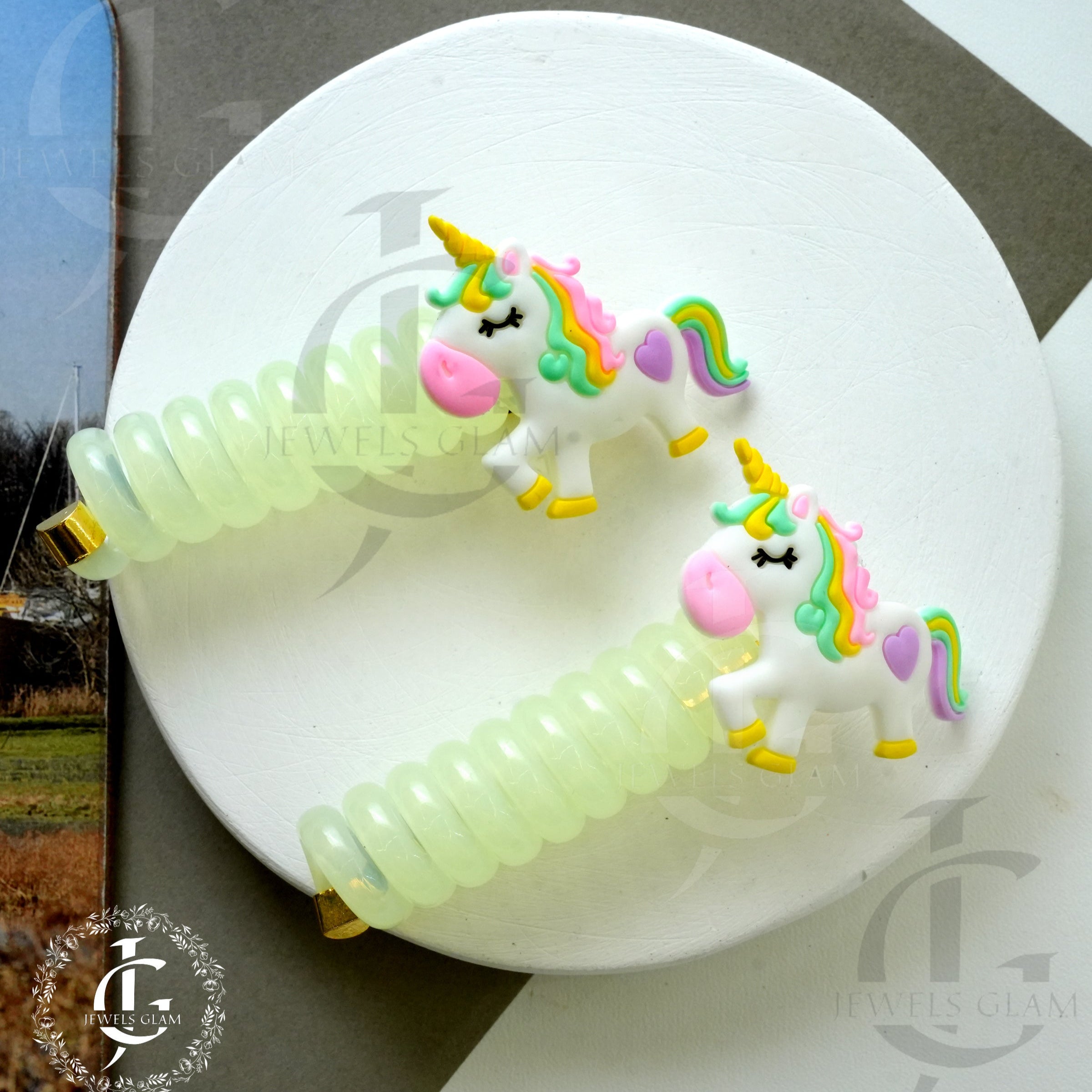 Enchanting Unicorn Spiral Hair Clips (Pair)