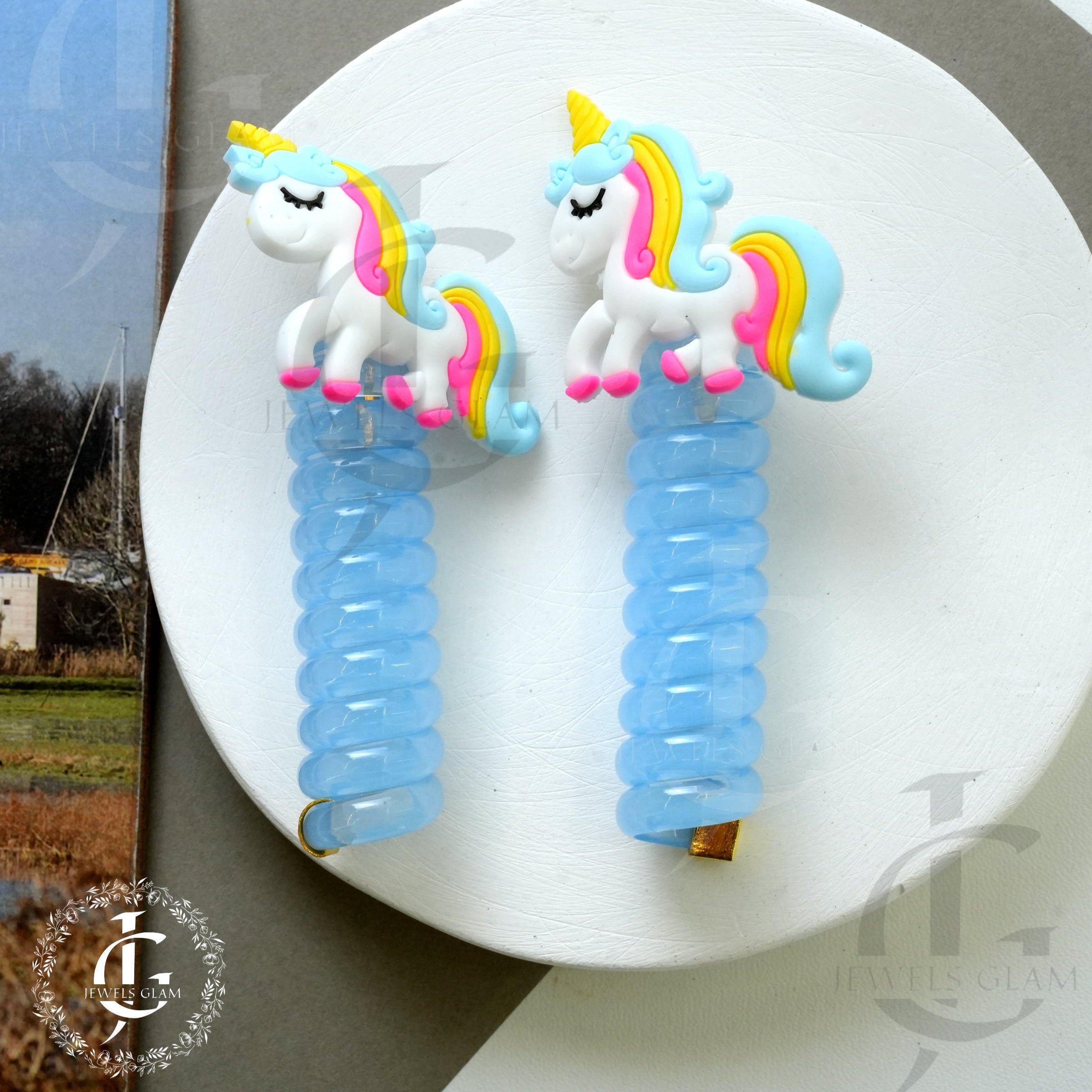 Enchanting Unicorn Spiral Hair Clips (Pair)