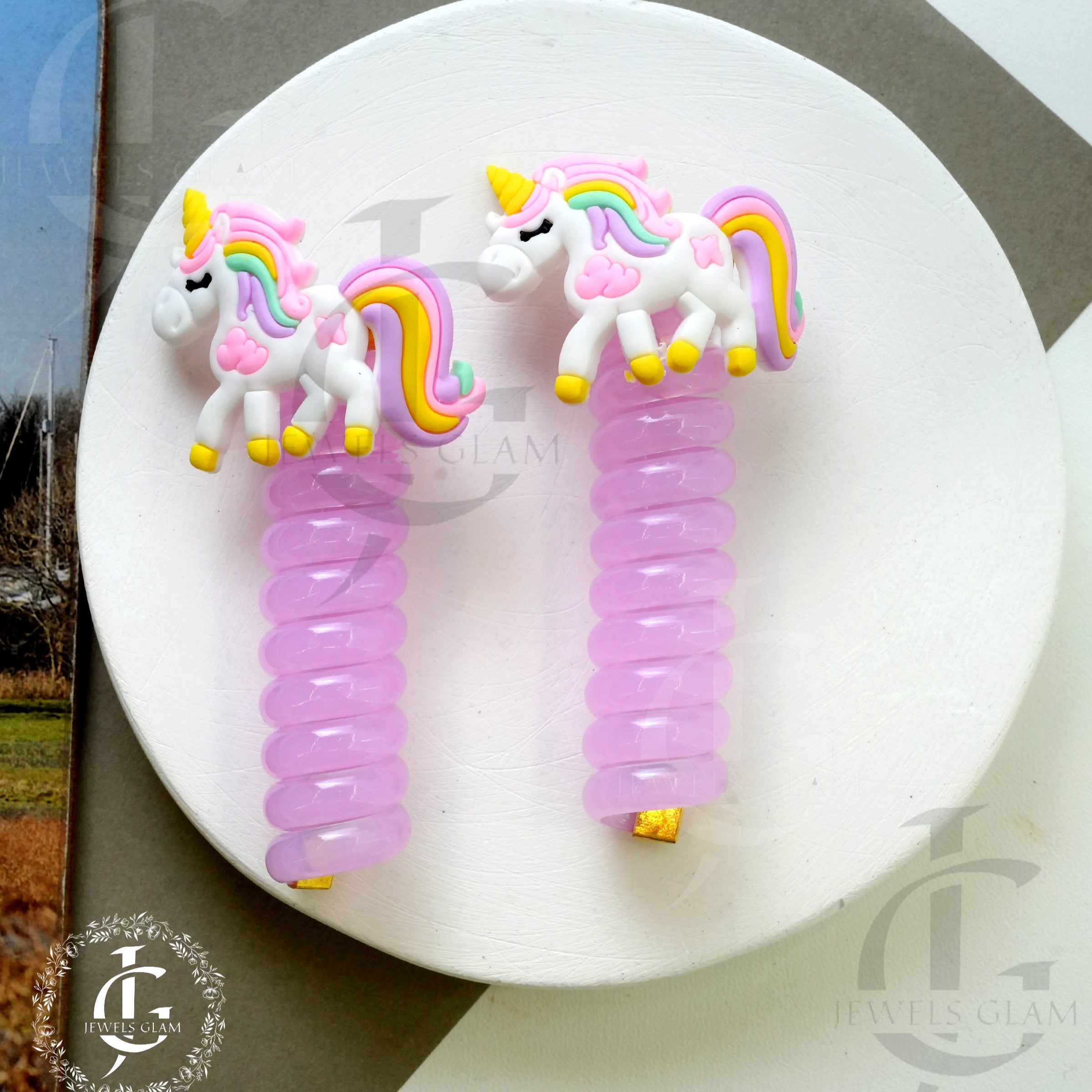 Enchanting Unicorn Spiral Hair Clips (Pair)