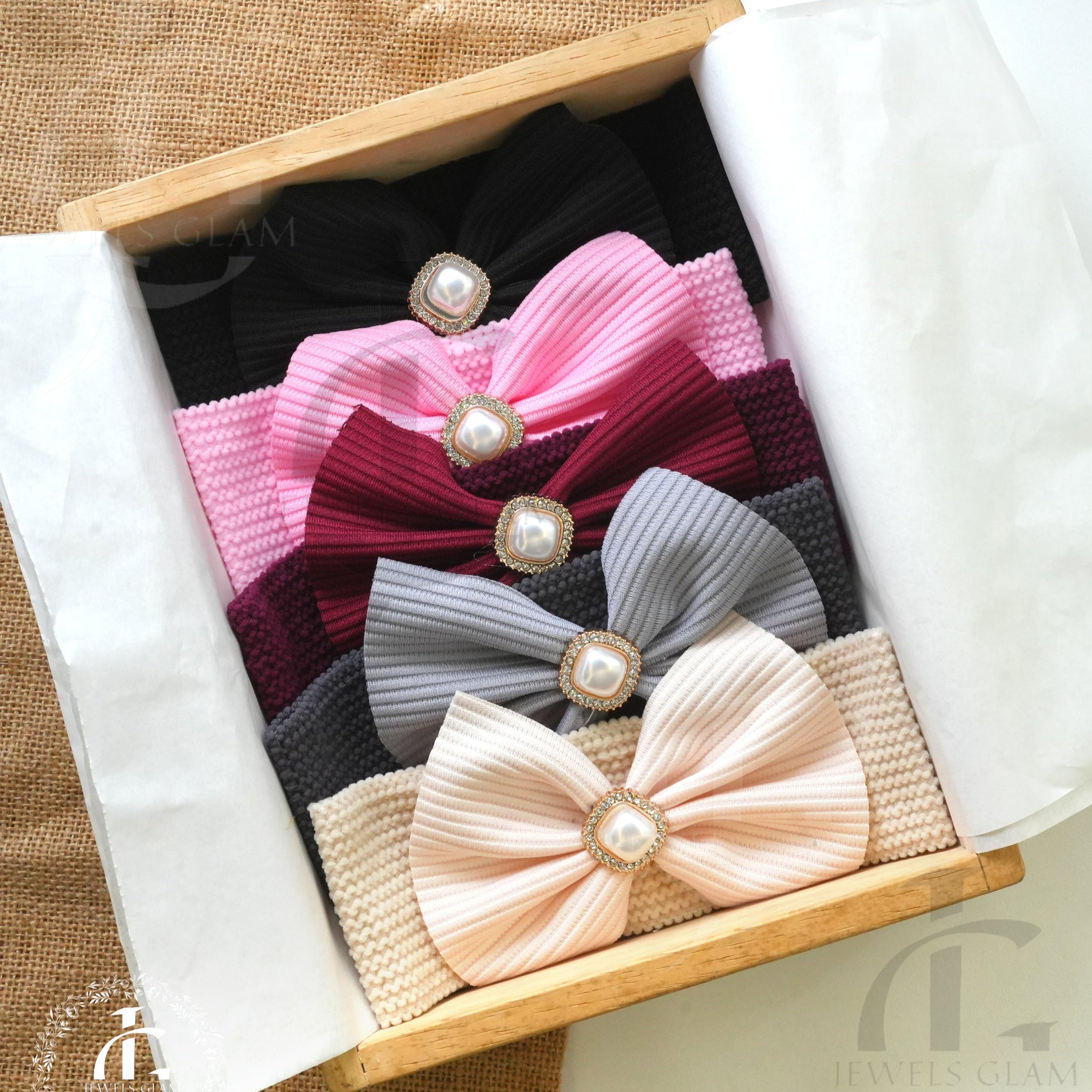 Luxe Pearl Accent Bow Headband Collection