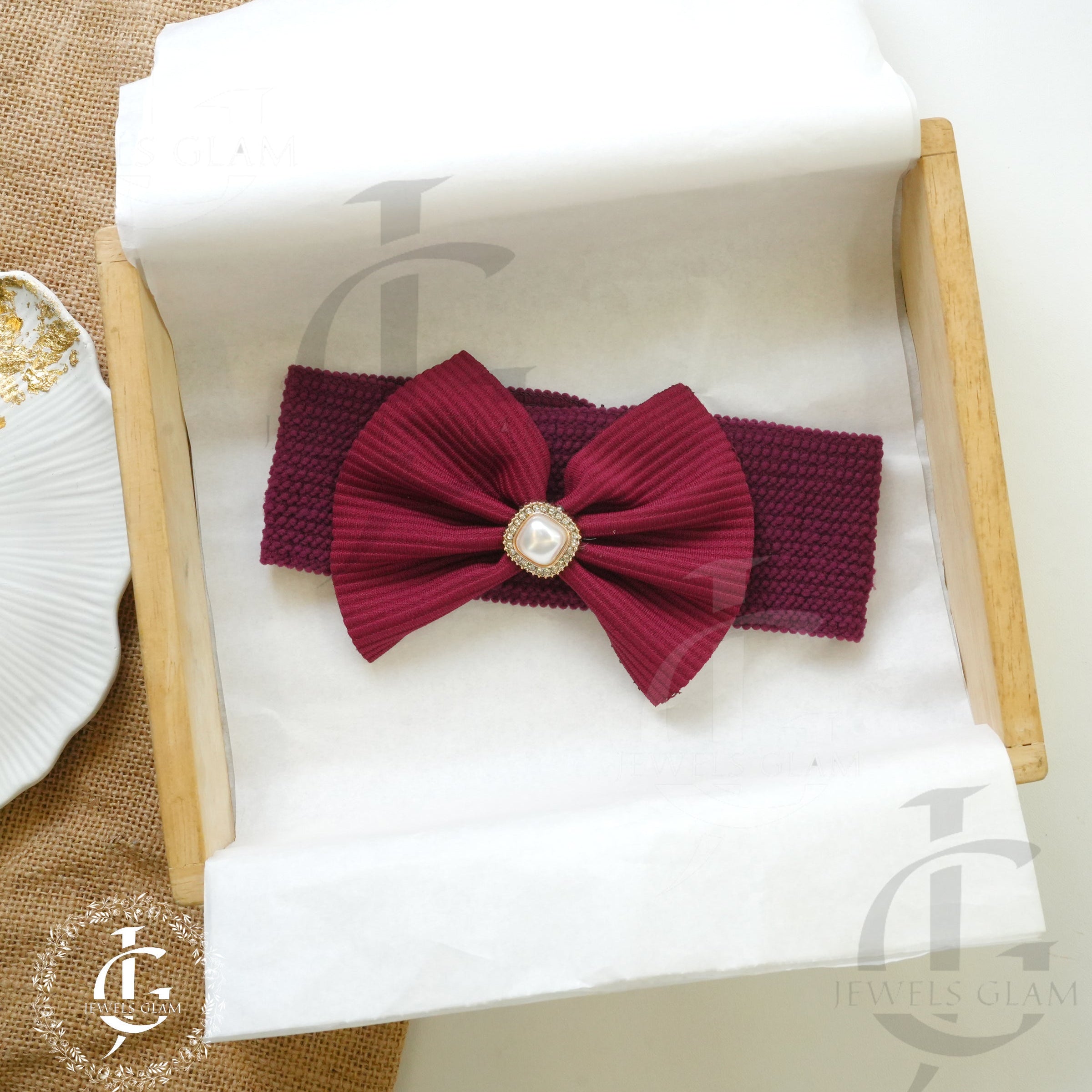 Luxe Pearl Accent Bow Headband Collection