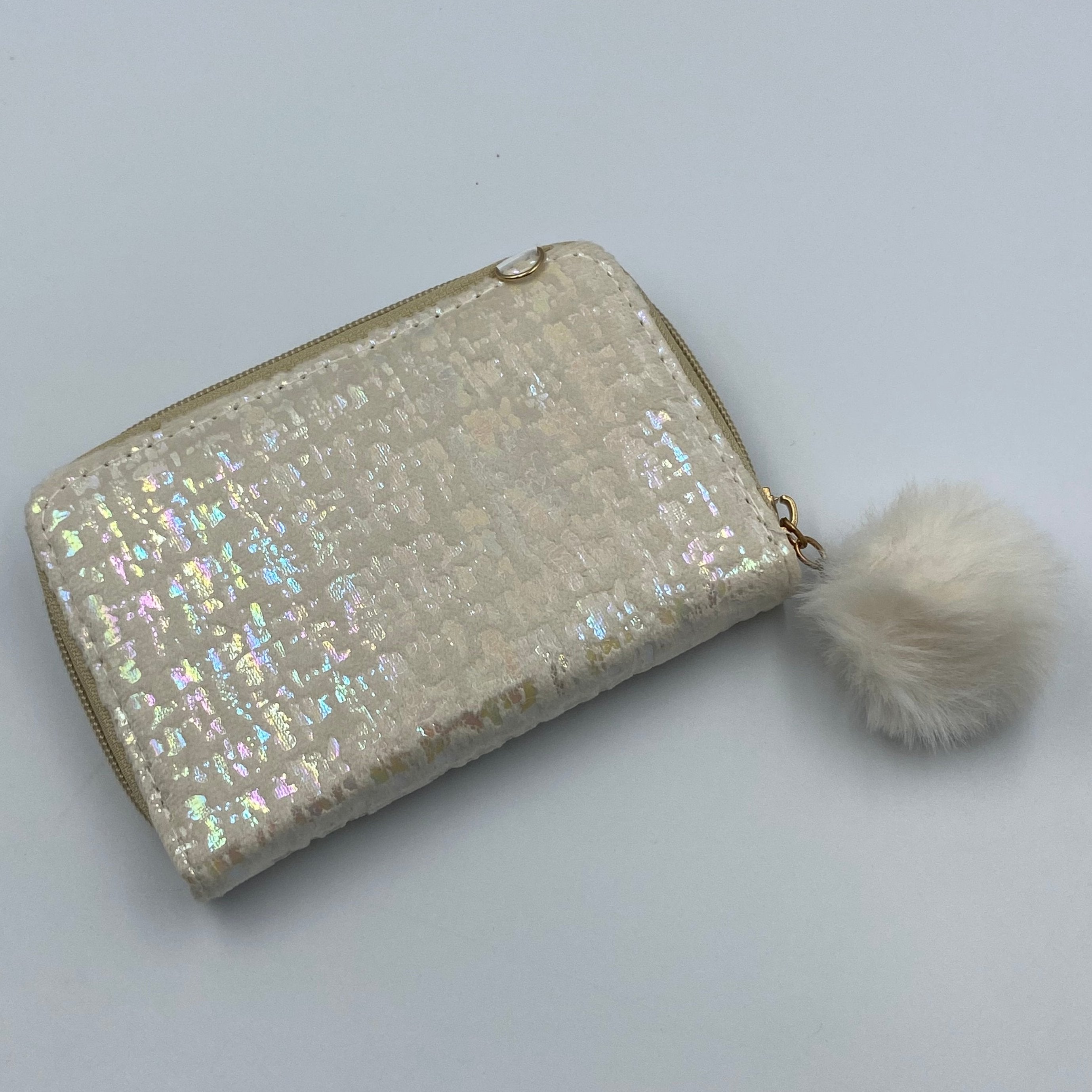 Kitten Purse Gold White