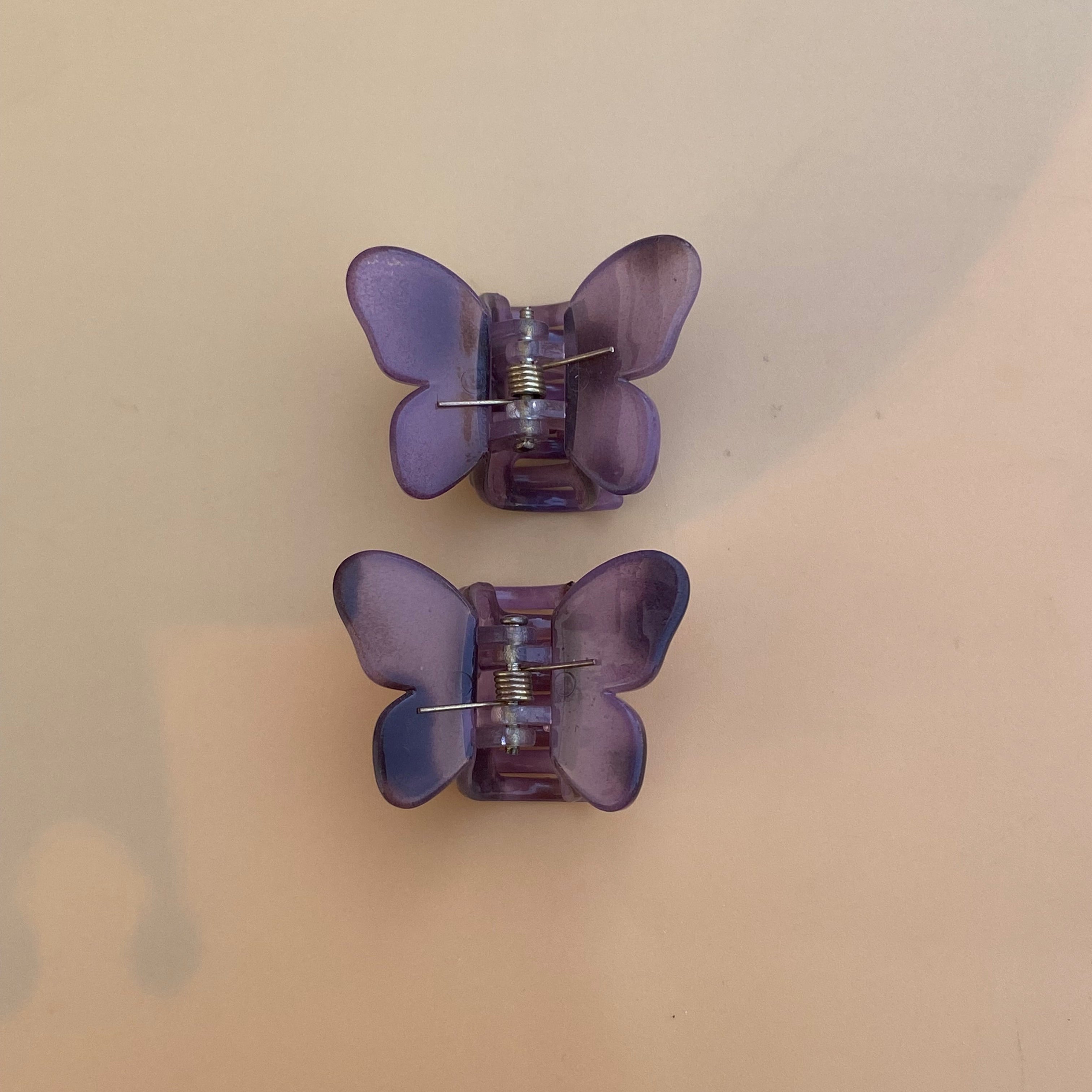 Mini Butterfly Hair Claw Clips pair
