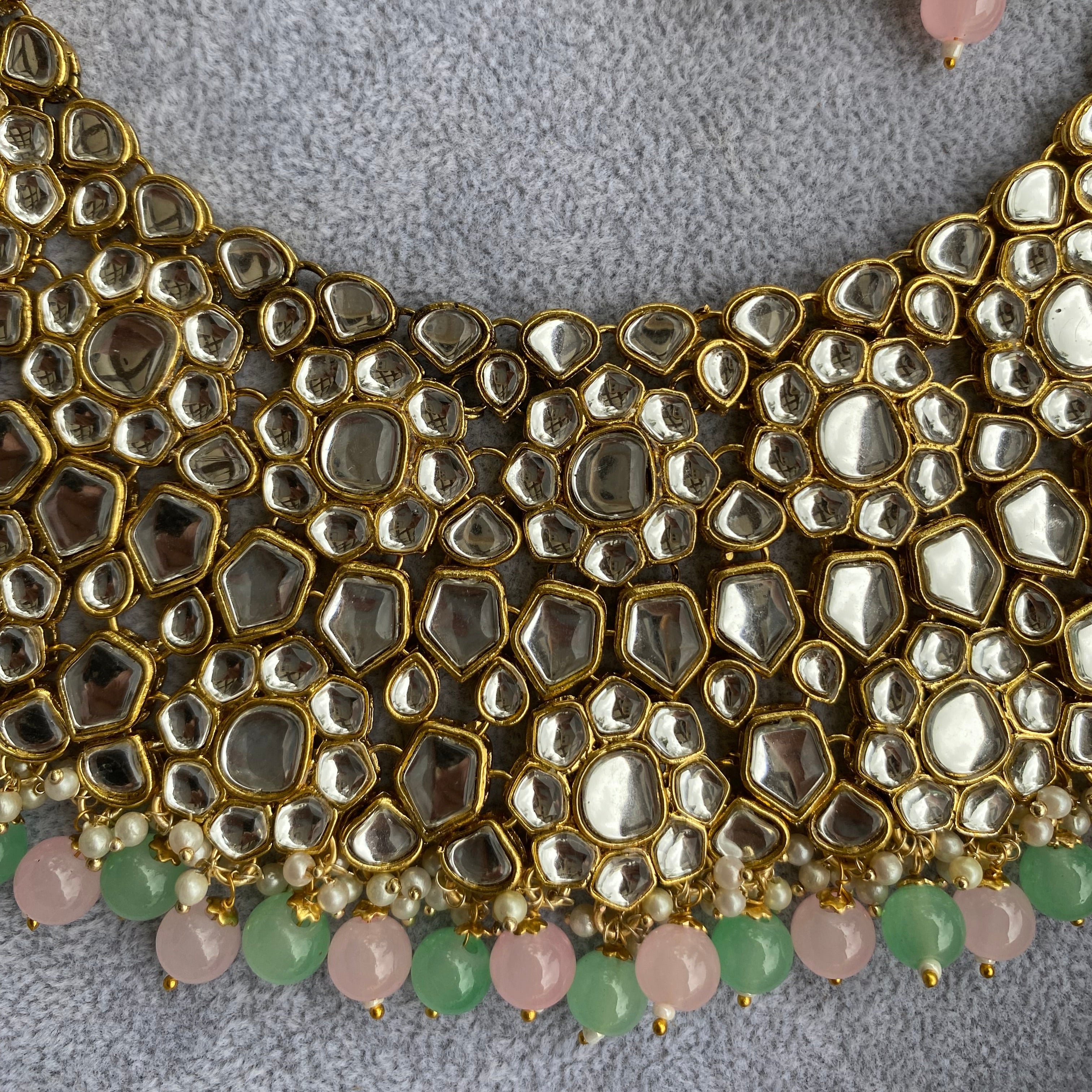 Pastel Charm Kundan Bridal Jewelry Set