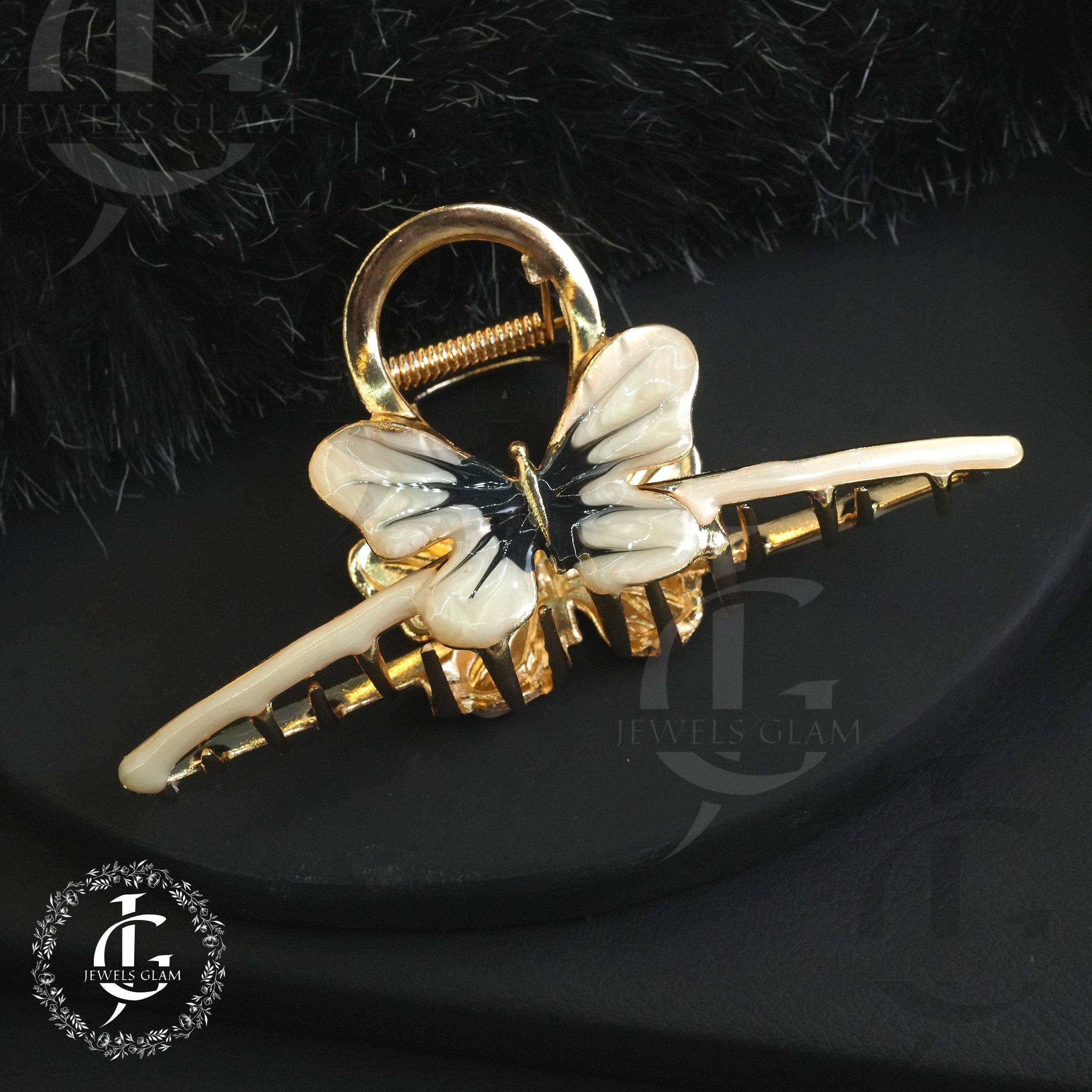 Butterfly Hair Claw Clip with Enamel Finish