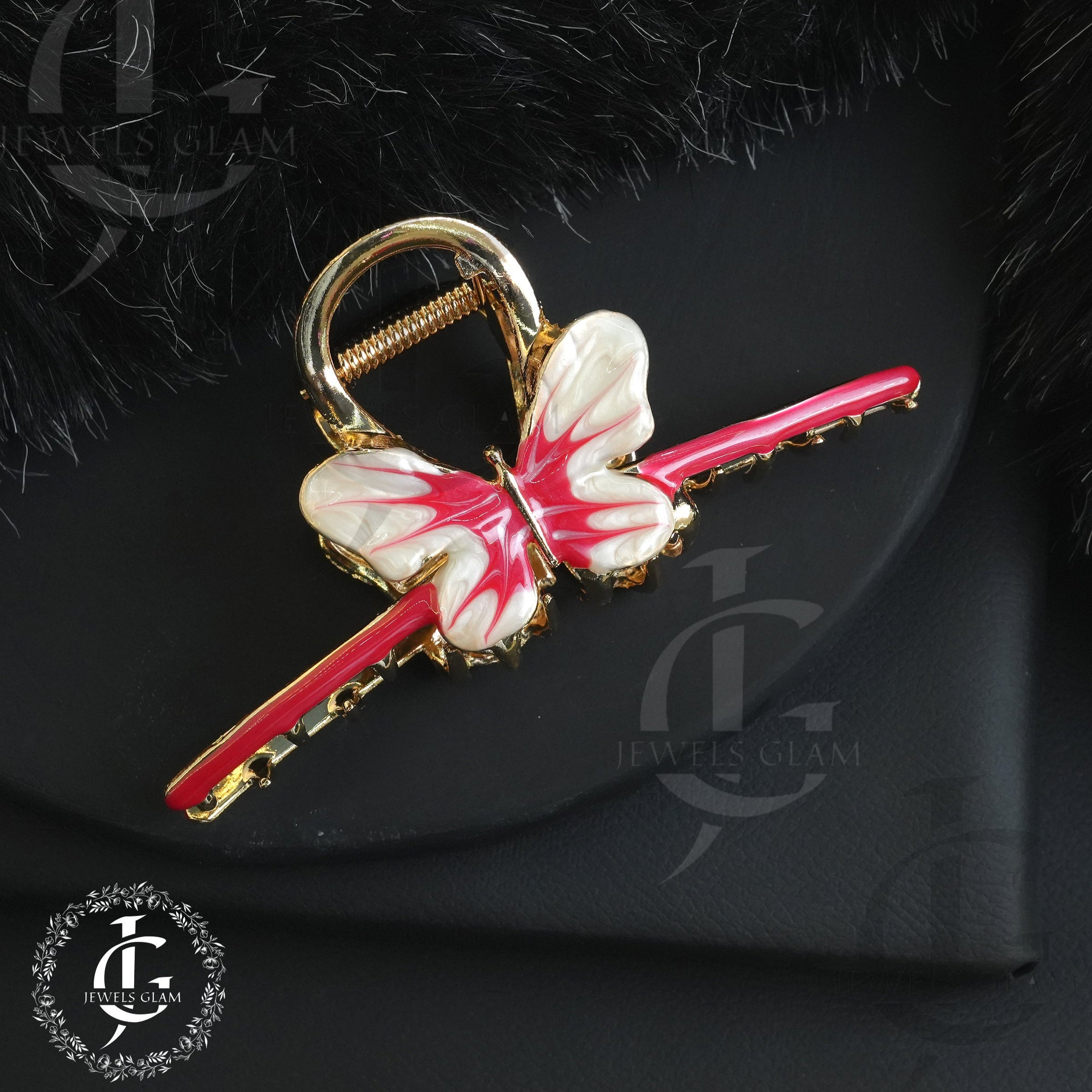 Butterfly Hair Claw Clip with Enamel Finish