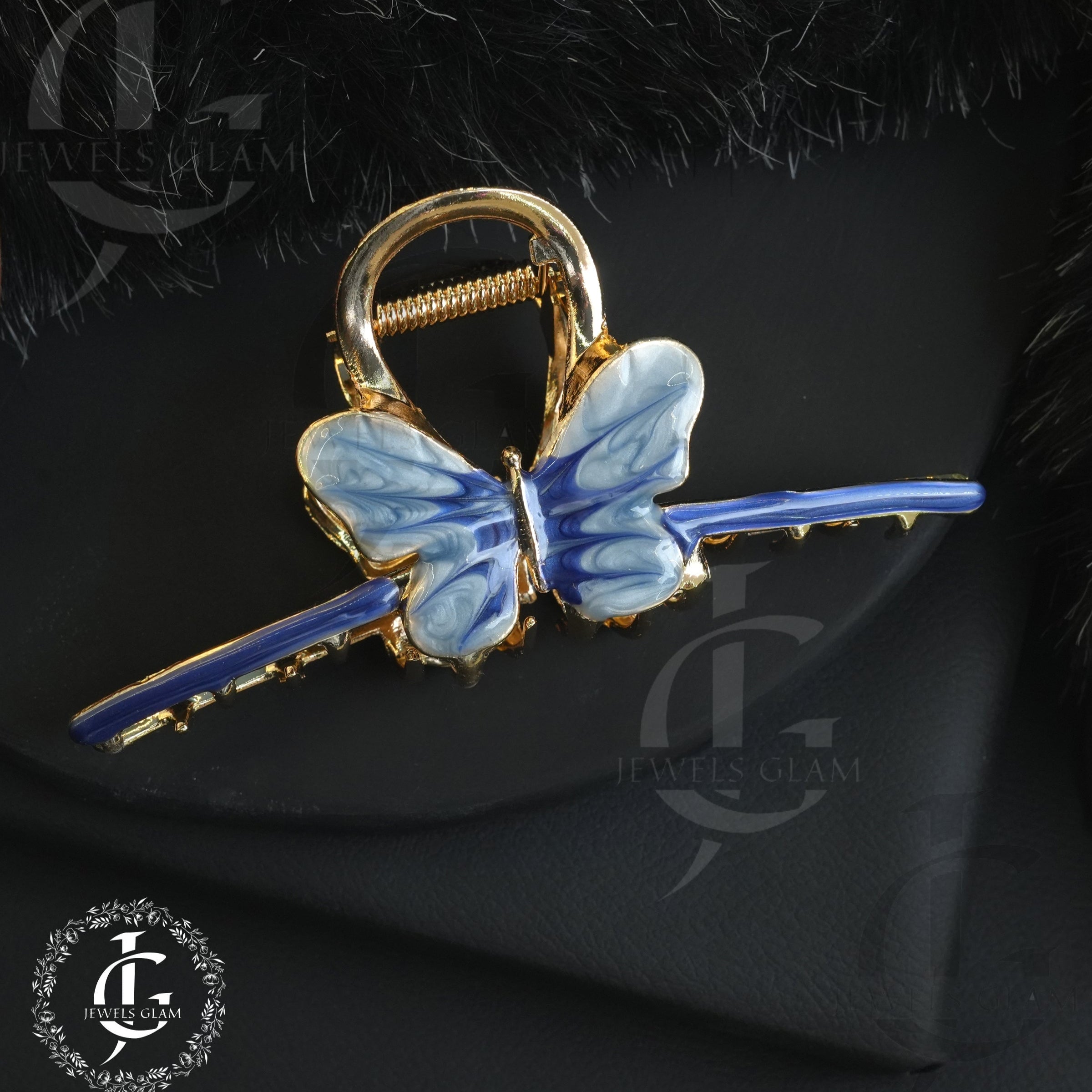 Butterfly Hair Claw Clip with Enamel Finish