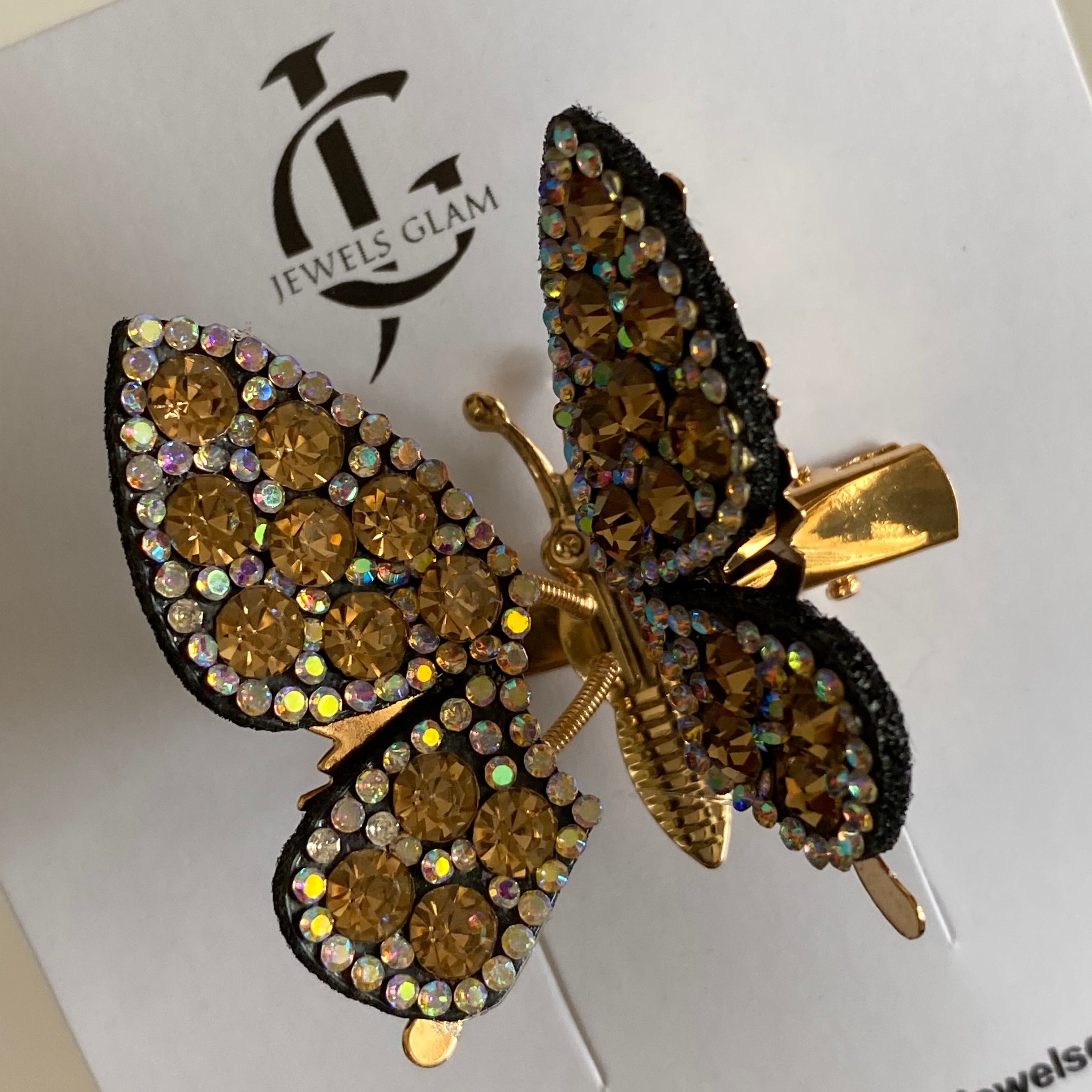 Moving Sparkling Butterfly Hair Clips