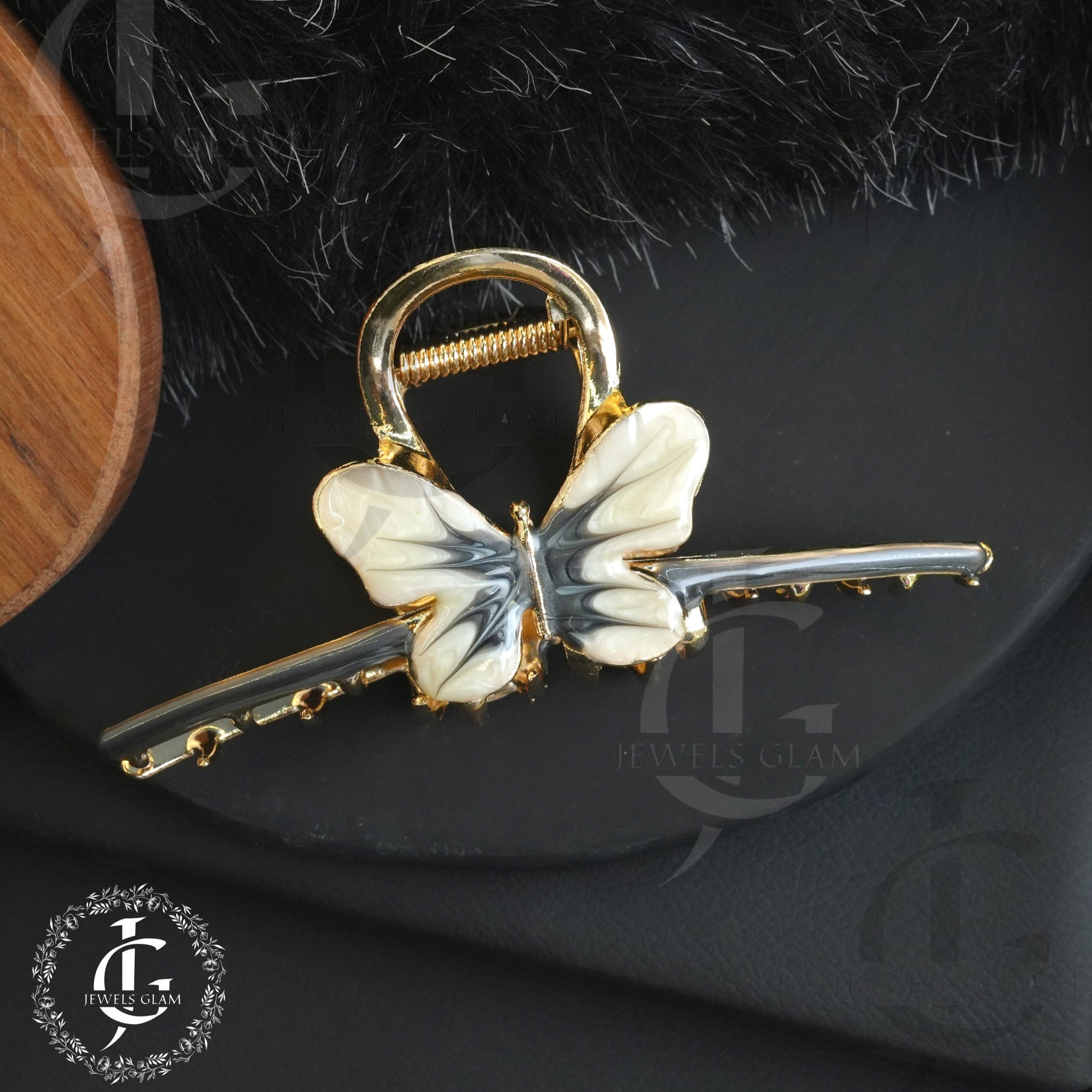 Butterfly Hair Claw Clip with Enamel Finish