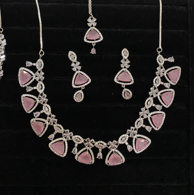 Blush Radiance Zircon Necklace Set