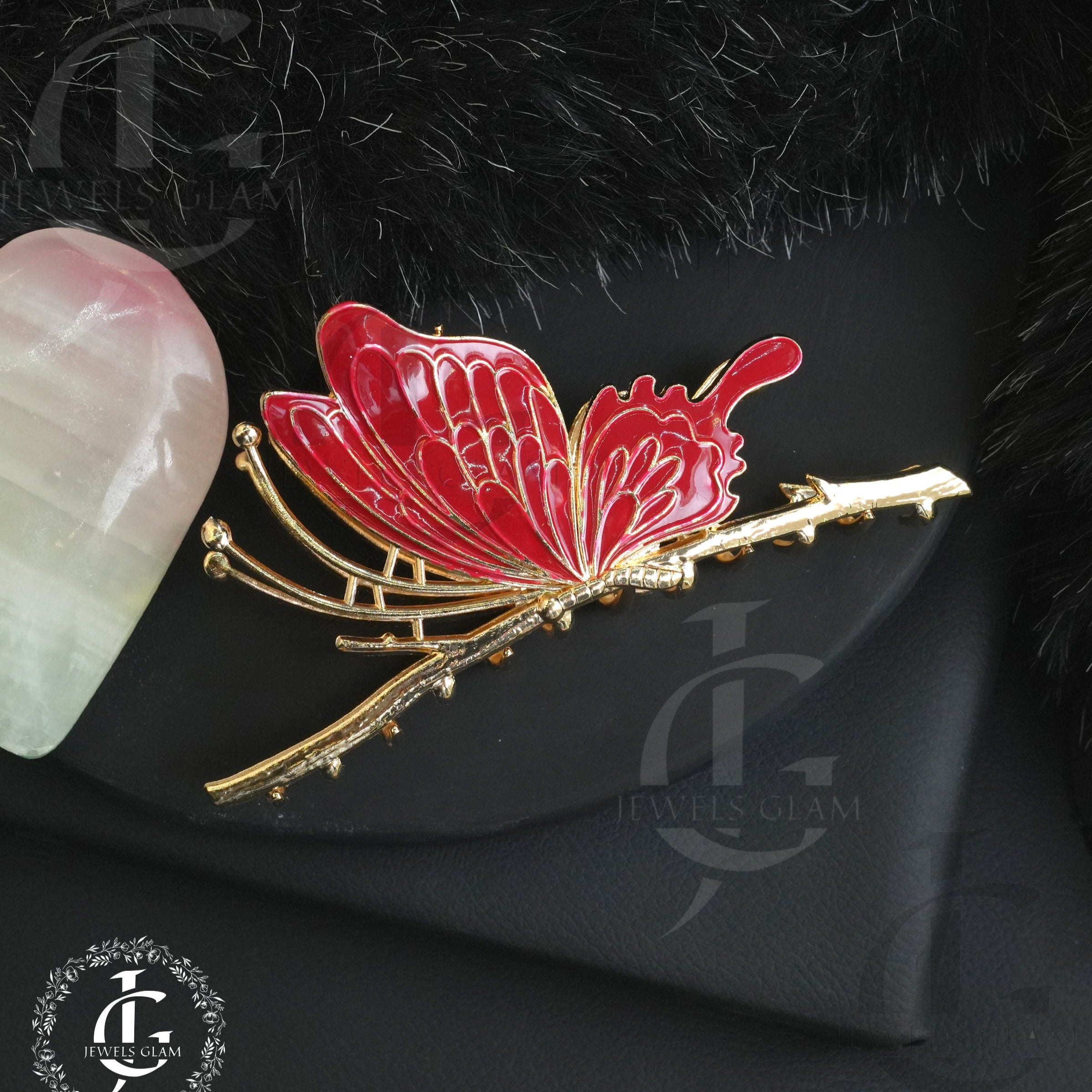 Butterfly Hair Claw Clip with Enamel Finish