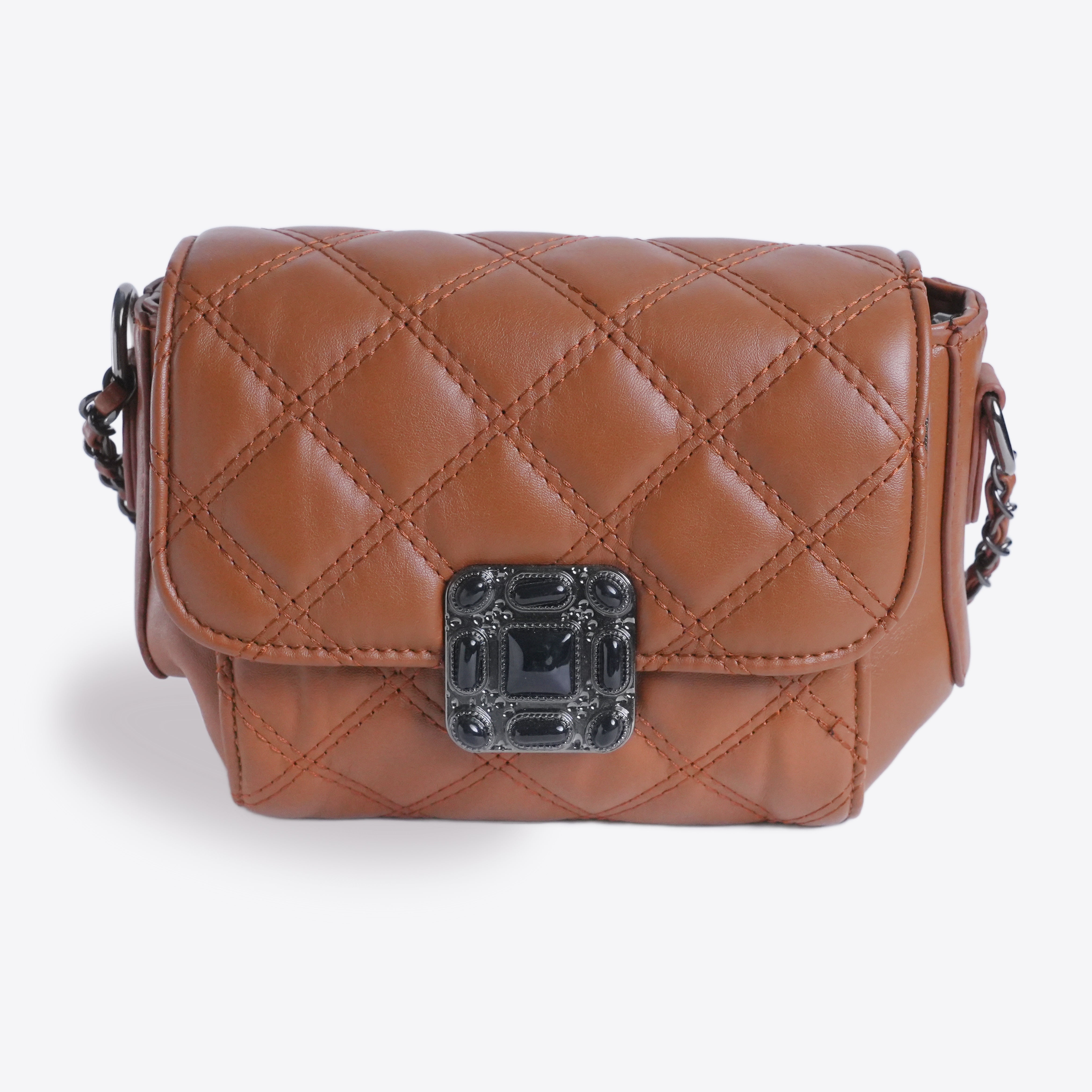 Brown Bag With Stoned Lock