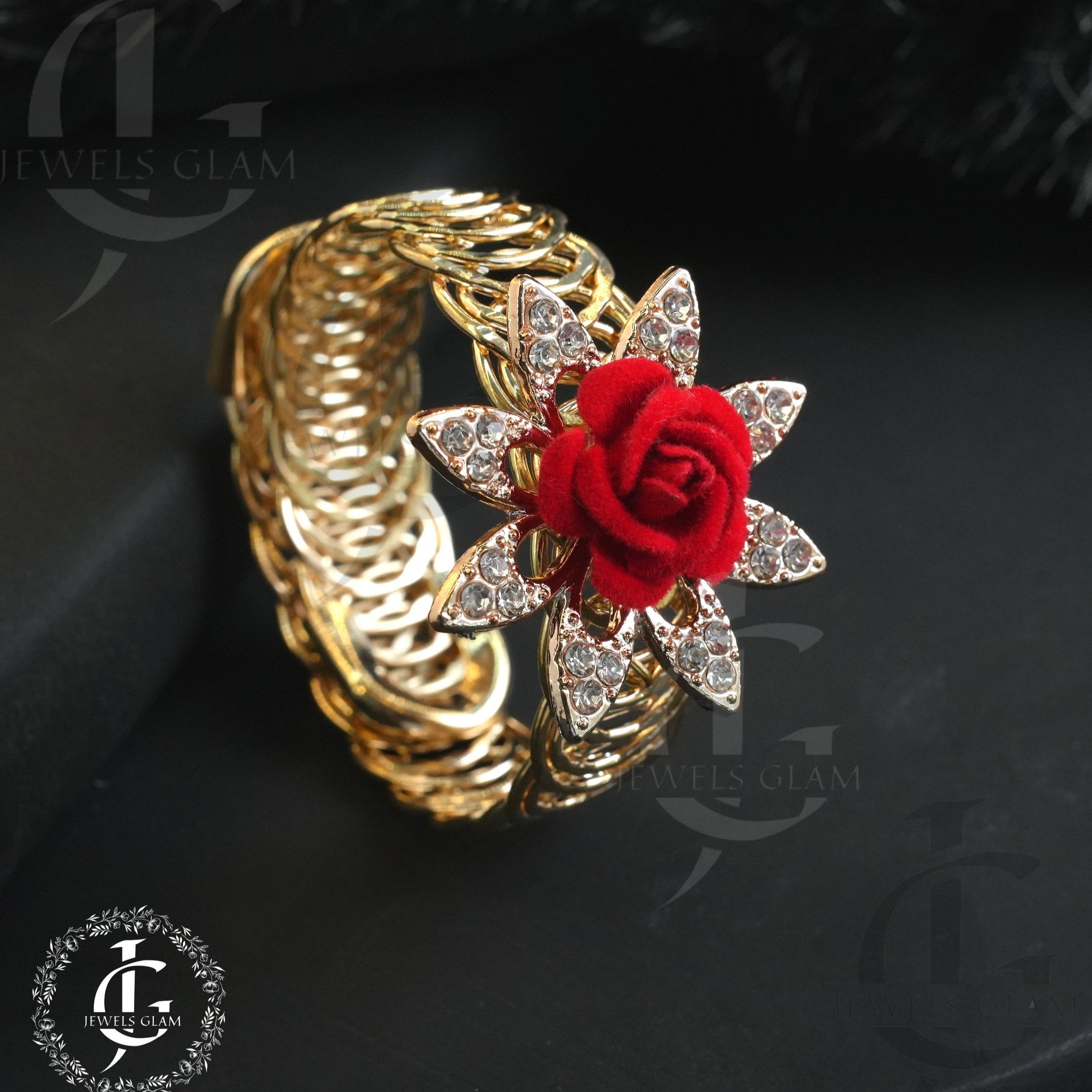 Golden Rose Charm Bracelet for Little Girls