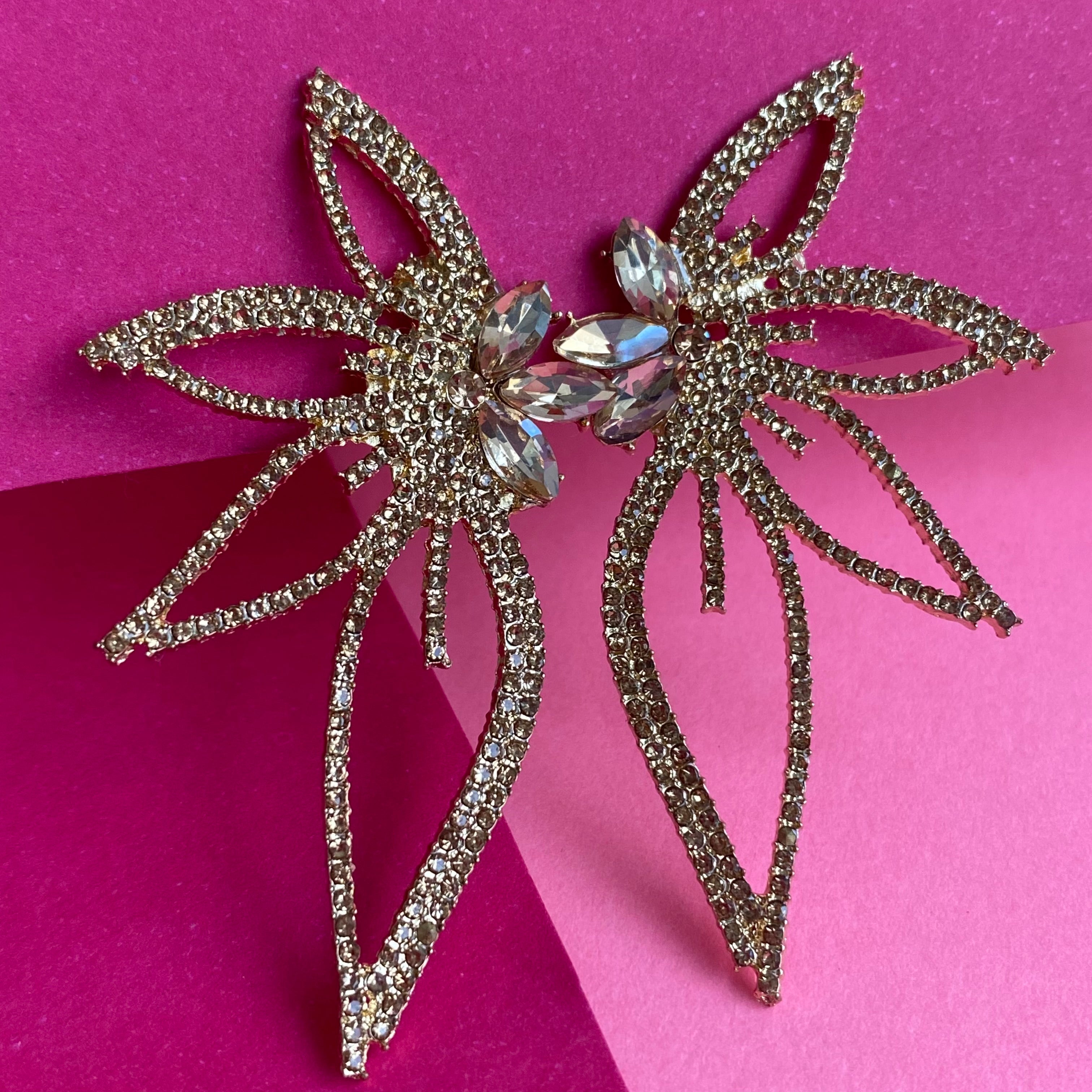 Radiant Blossom Crystal Statement Earrings