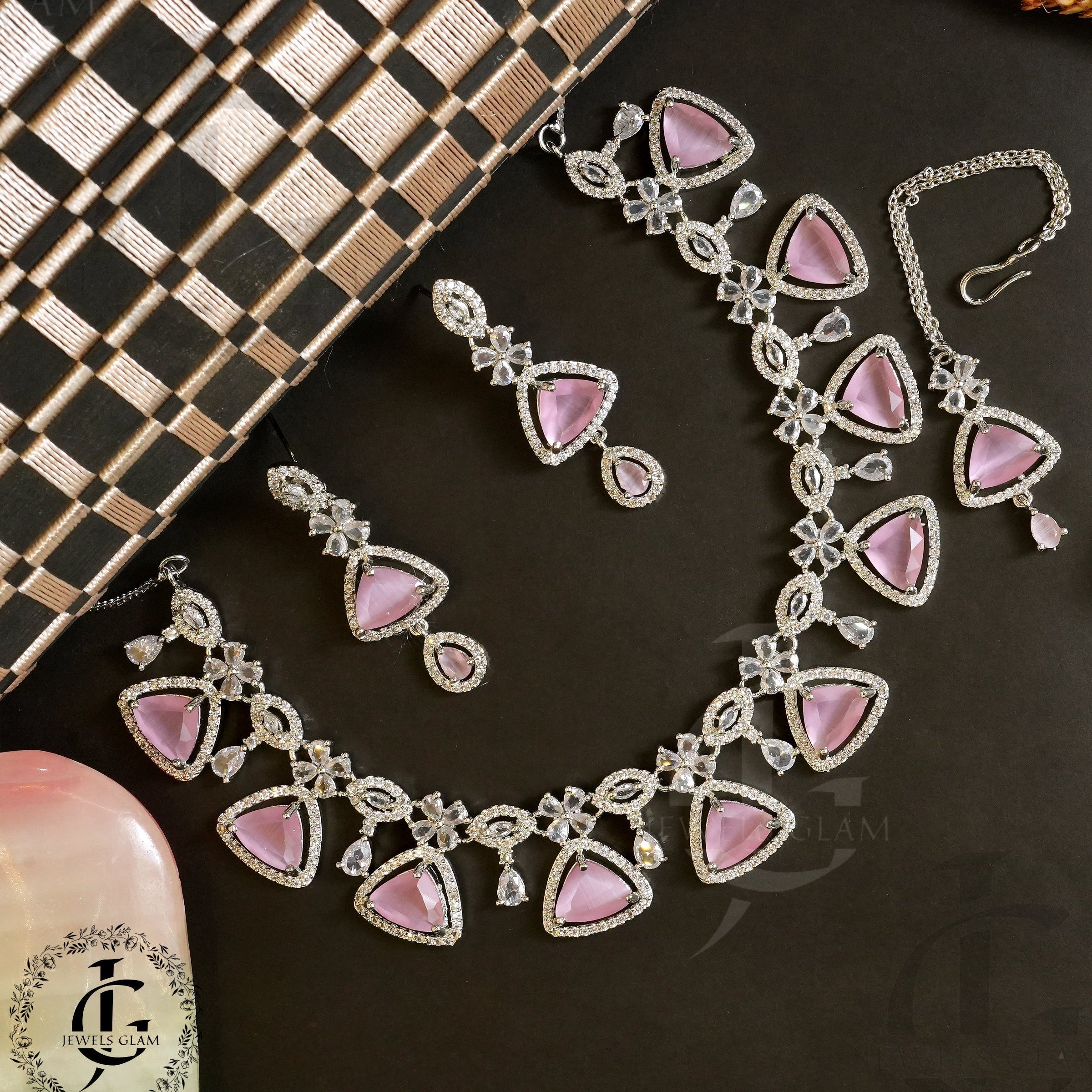 Blush Radiance Zircon Necklace Set